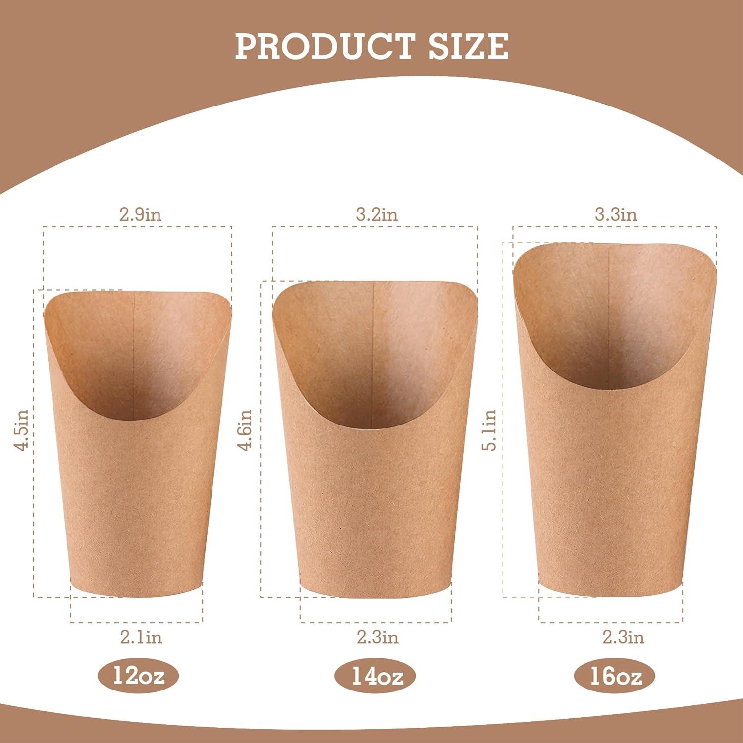 MOLFUJ 50 Tazas de Papel Kraft Desechables 16 oz para Snacks