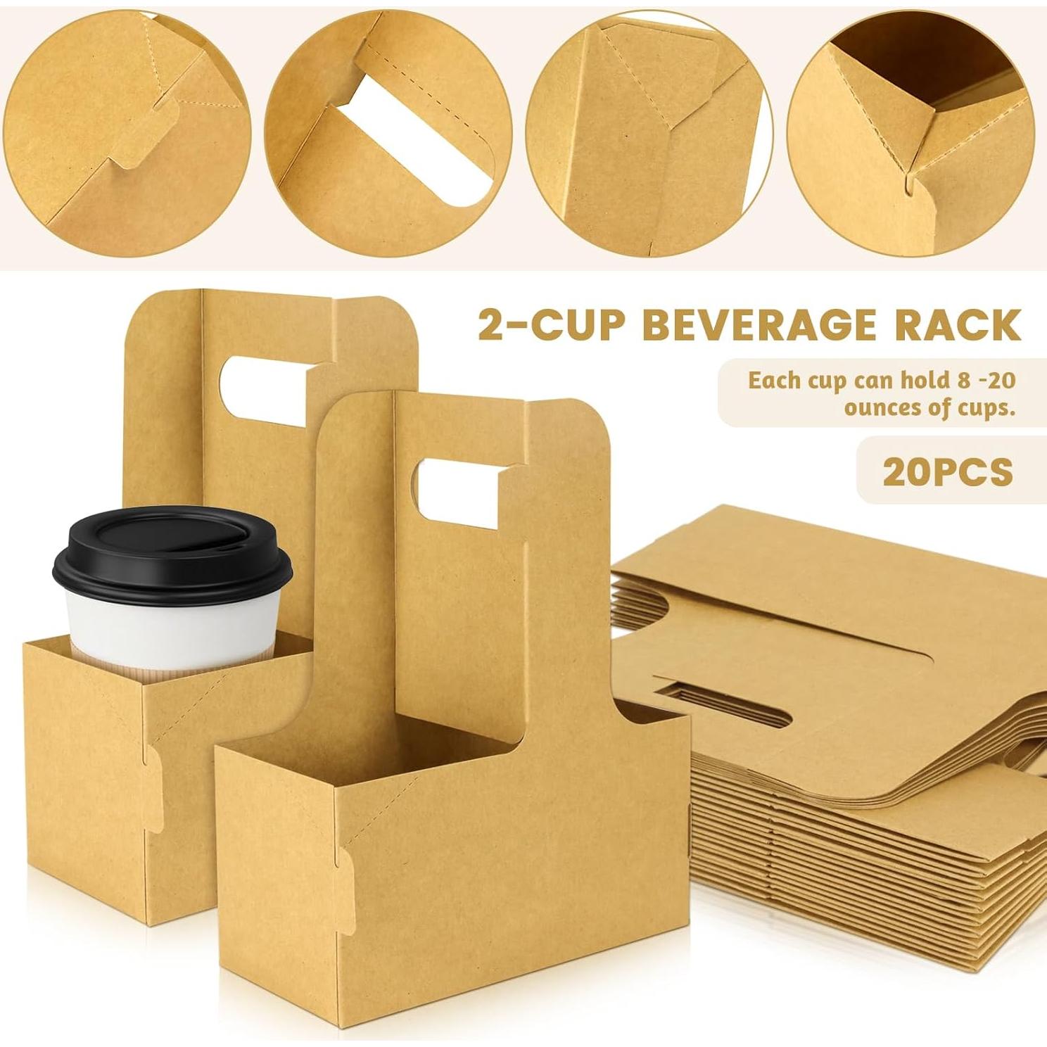 20 Soportes de Bebidas Desechables CZWESTC para 2 Tazas