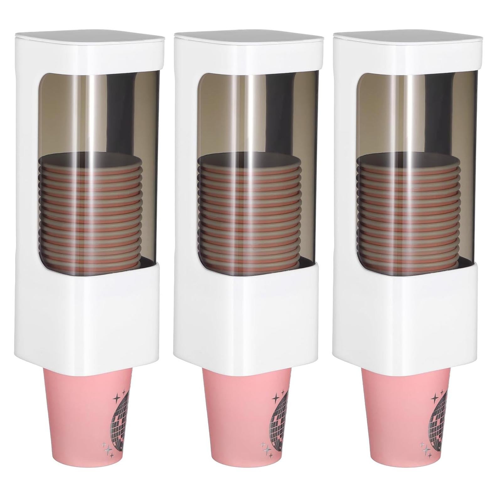 Dispensador de Vasos Molain 3PCS Blanco para Pared 24x9x9cm