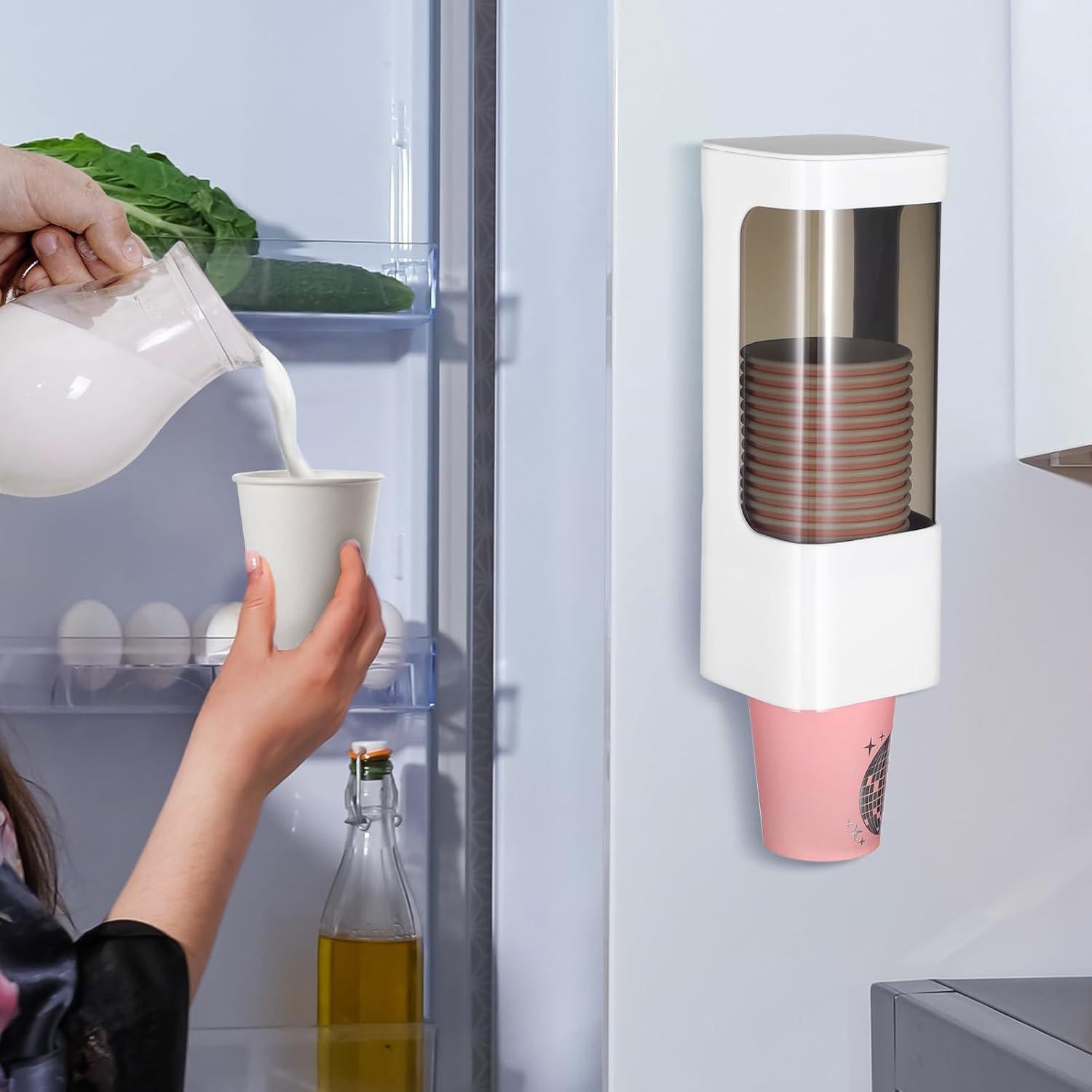 Dispensador de Vasos Molain 3PCS Blanco para Pared 24x9x9cm