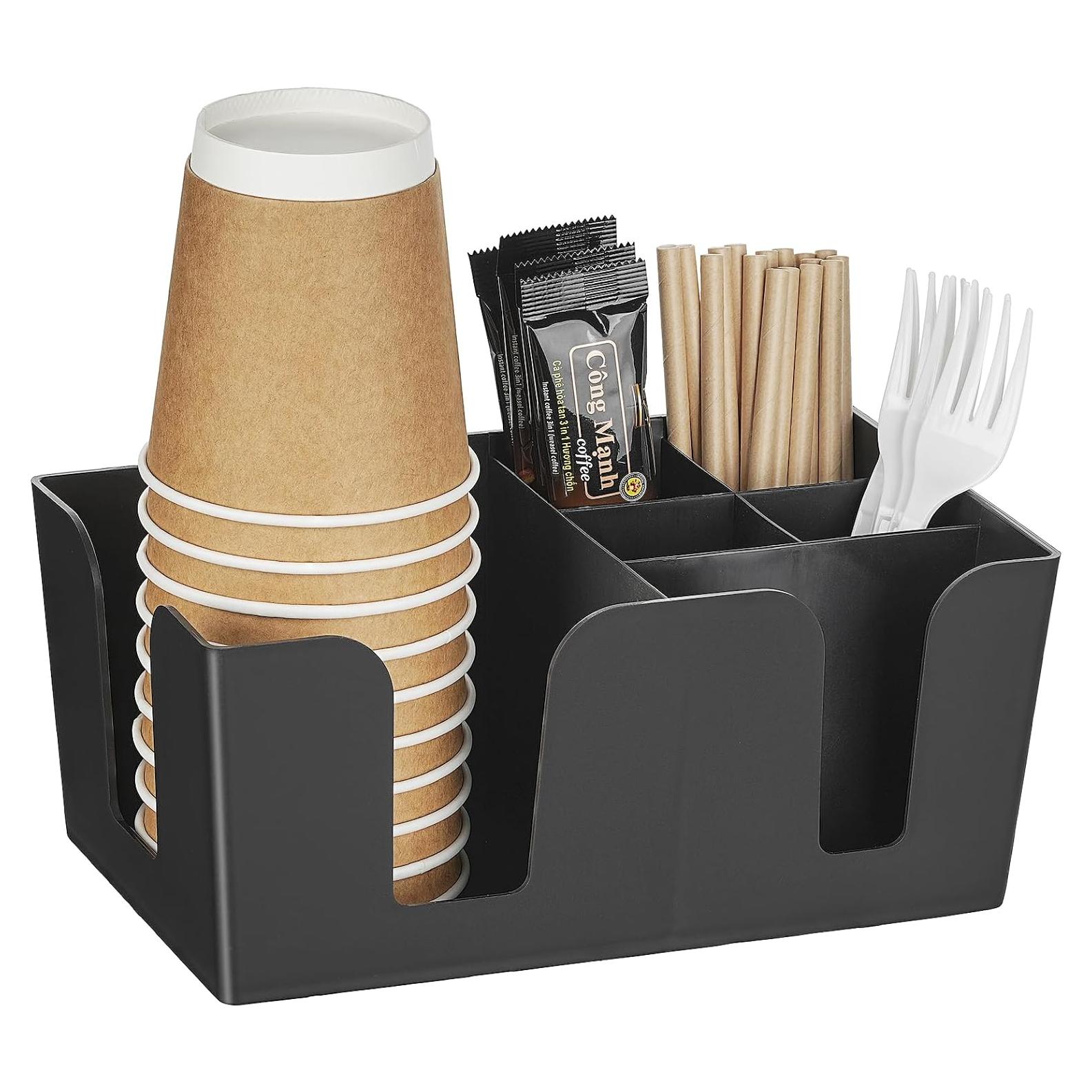 Organizador de Vasos de Plástico MYITYARD 6 Compartimentos Negro