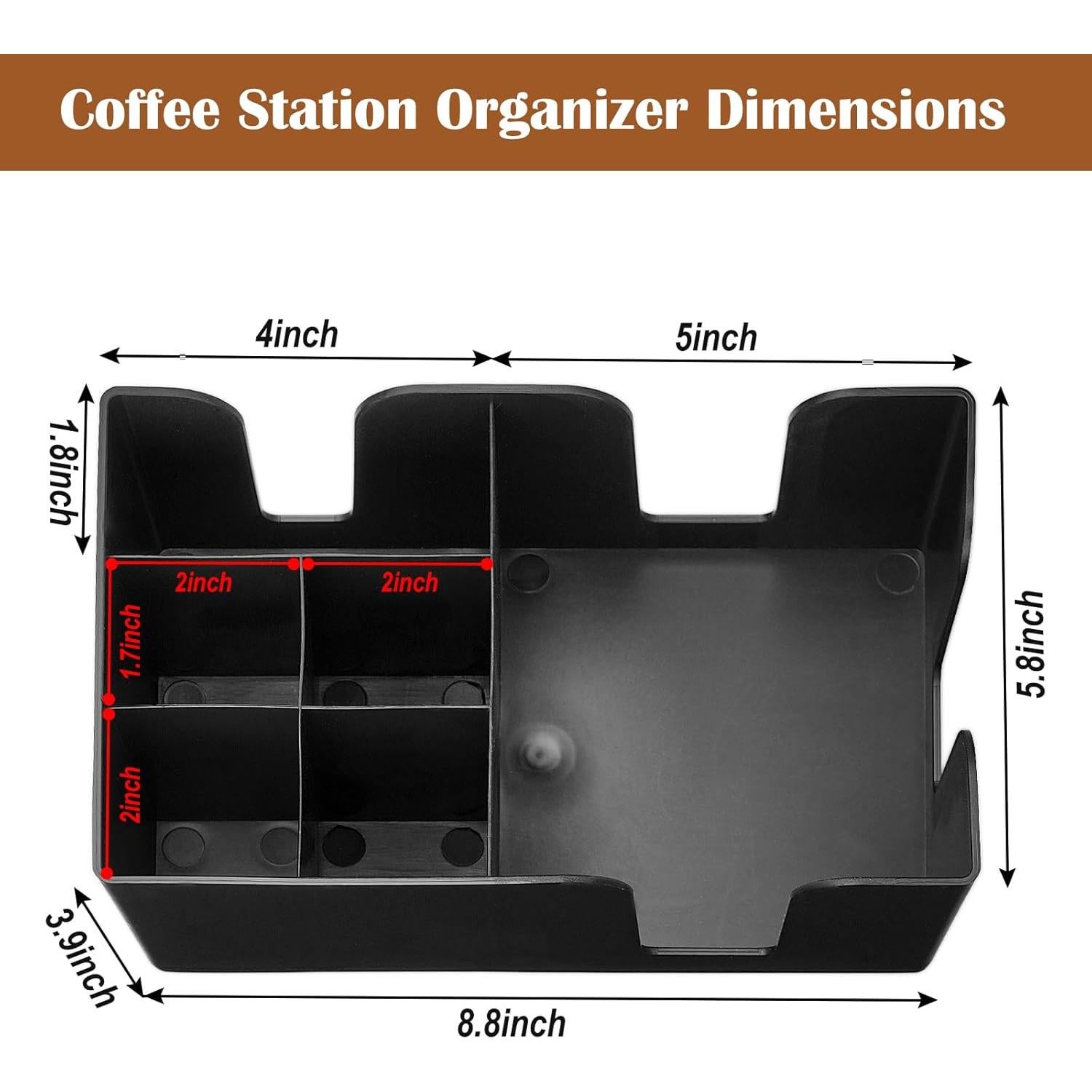 Organizador de Vasos de Plástico MYITYARD 6 Compartimentos Negro