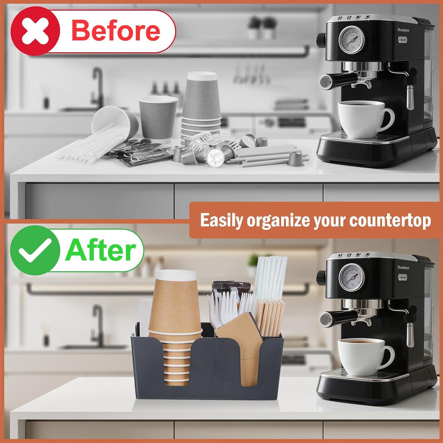 Organizador de Vasos de Plástico MYITYARD 6 Compartimentos Negro