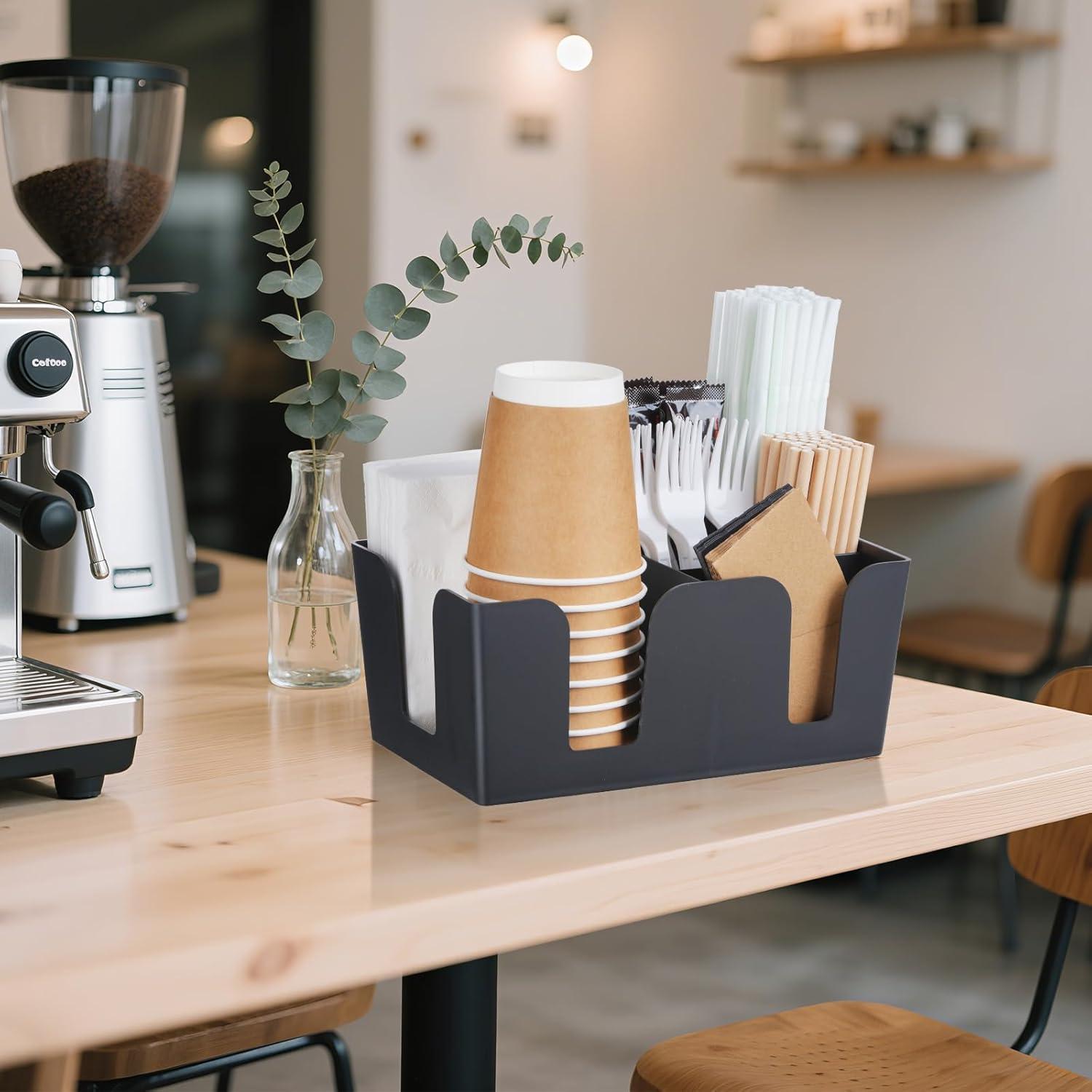 Organizador de Vasos de Plástico MYITYARD 6 Compartimentos Negro