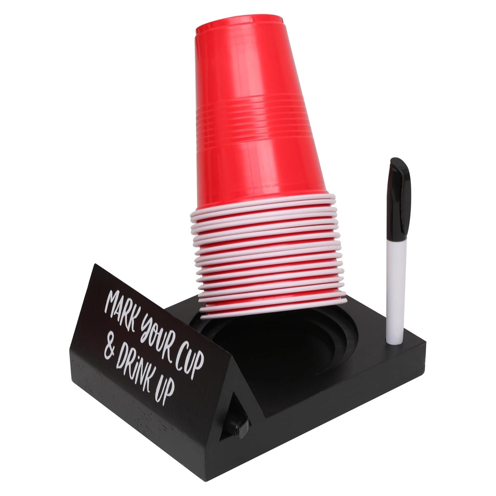 Soporte de Tazas Desechables LETUBUYU de Madera Negra 17.95x13.97cm