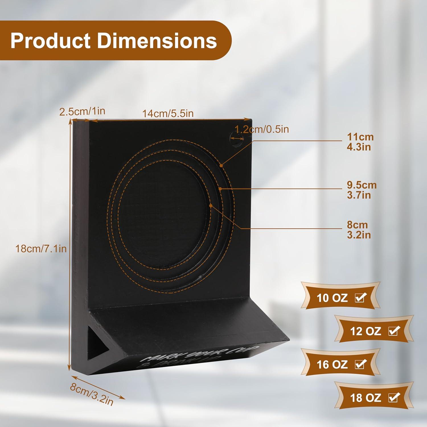 Soporte de Tazas Desechables LETUBUYU de Madera Negra 17.95x13.97cm