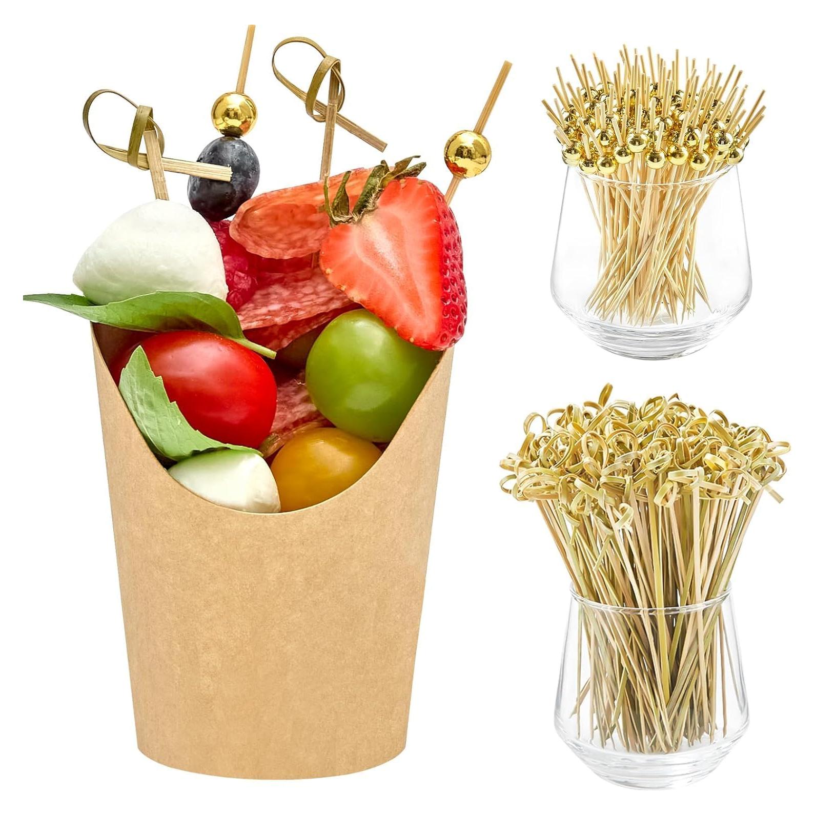 100 Copas de Charcutería ZORRITA 8 oz + 400 Palillos Desechables