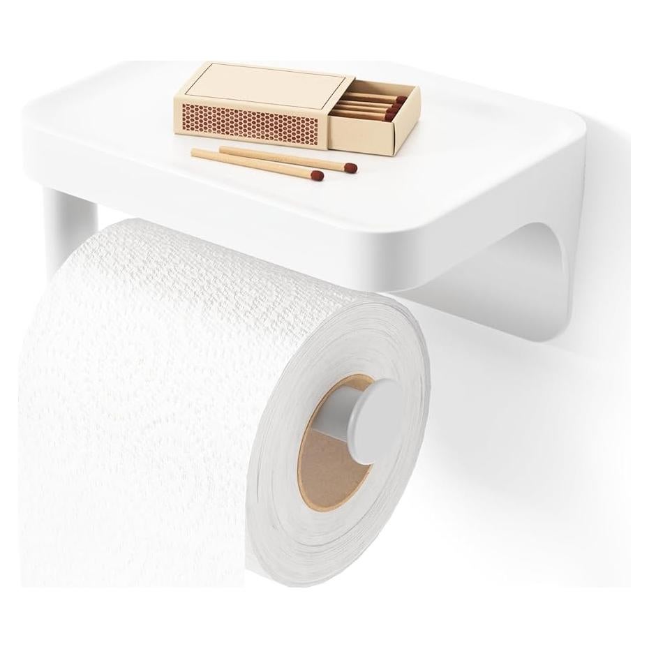 Soporte y Estante Adhesivo para Papel Higiénico Umbra Flex Blanco