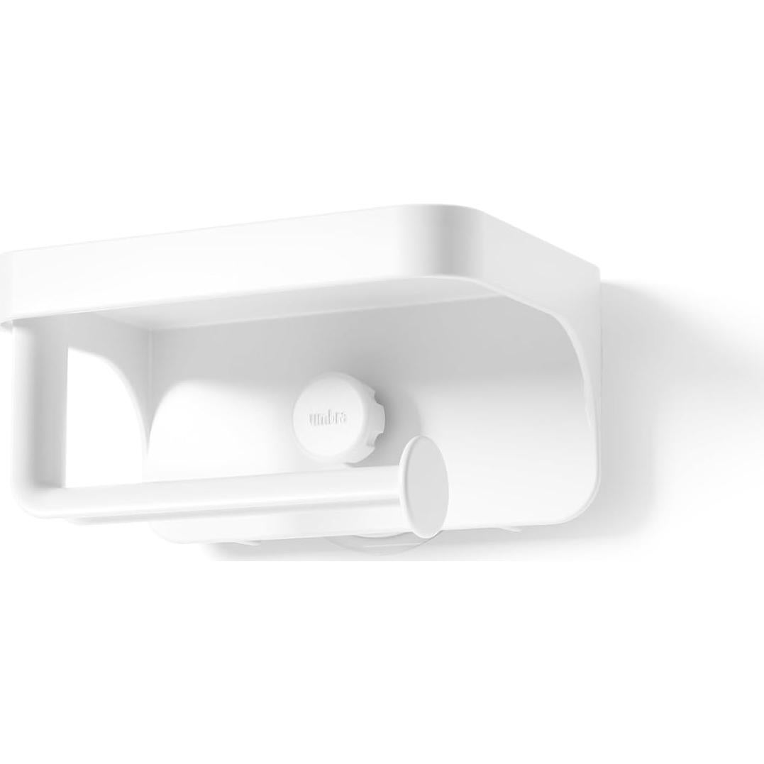 Soporte y Estante Adhesivo para Papel Higiénico Umbra Flex Blanco