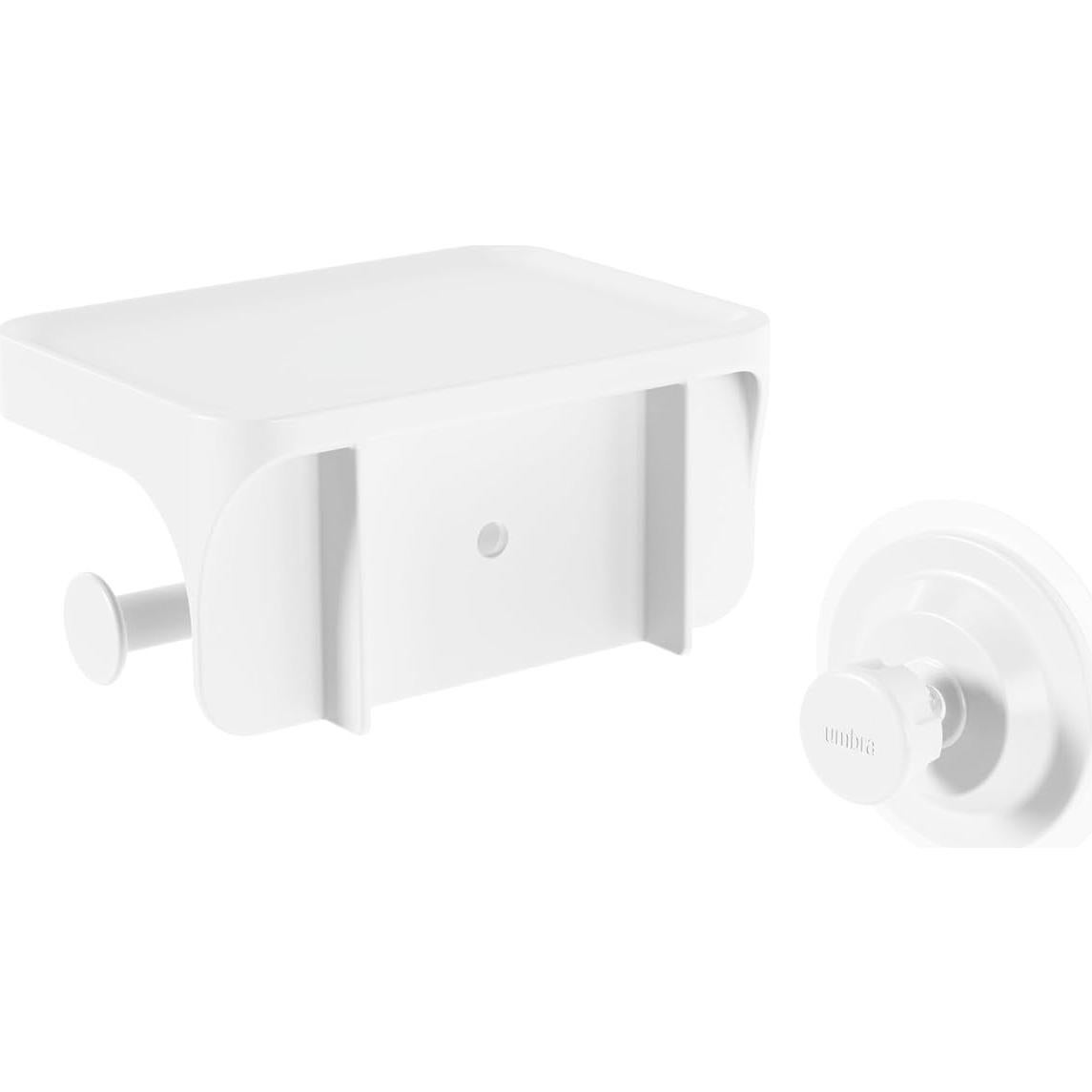 Soporte y Estante Adhesivo para Papel Higiénico Umbra Flex Blanco