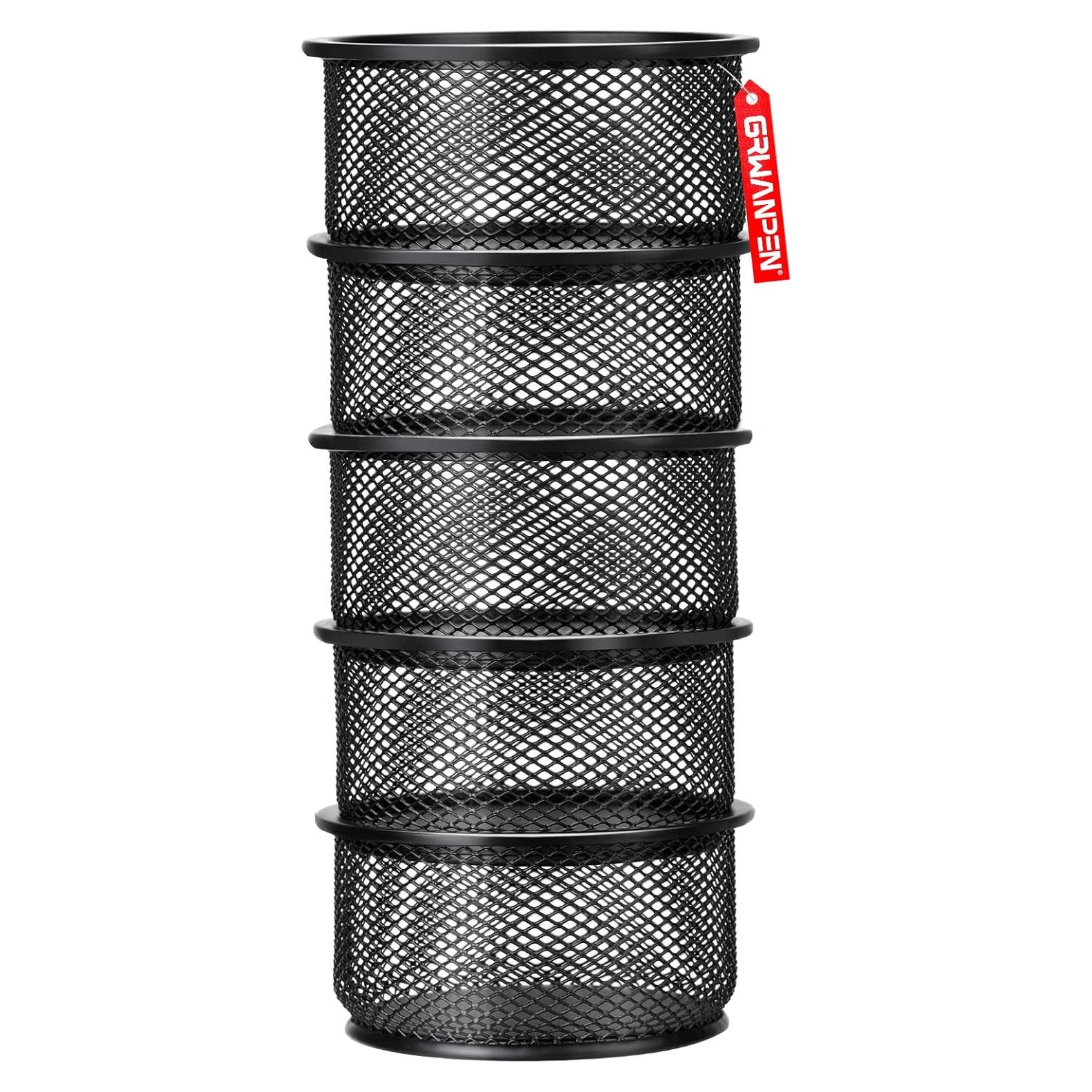 Organizador de Escritorio Apilable grwanpen - Malla Metal Negra