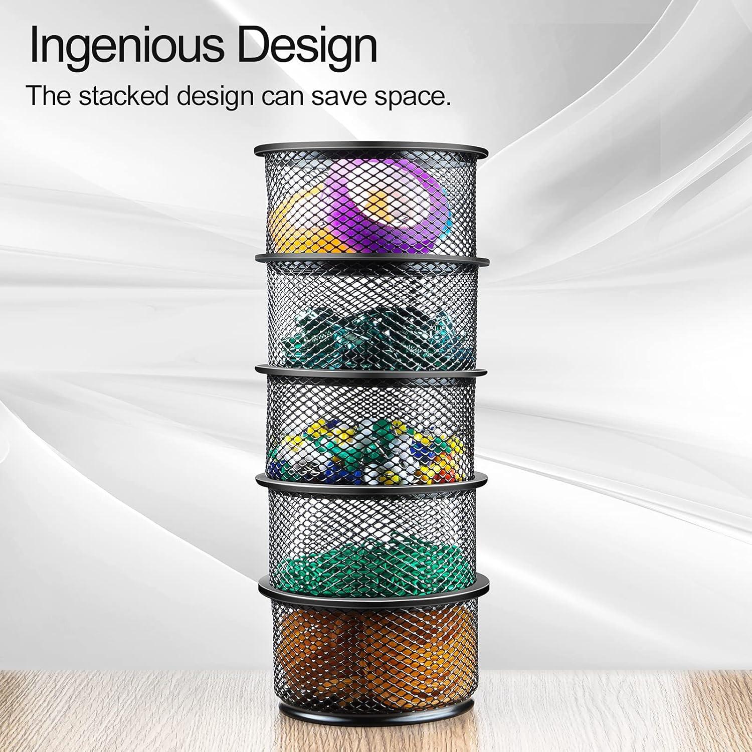 Organizador de Escritorio Apilable grwanpen - Malla Metal Negra