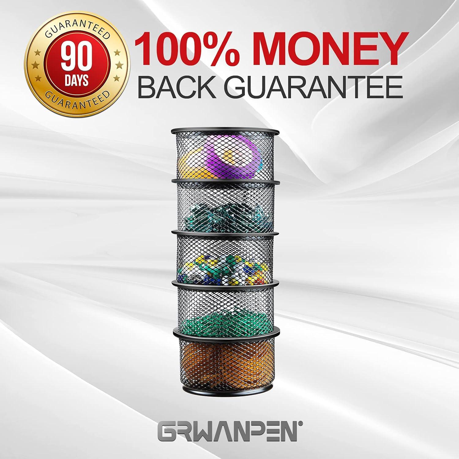 Organizador de Escritorio Apilable grwanpen - Malla Metal Negra