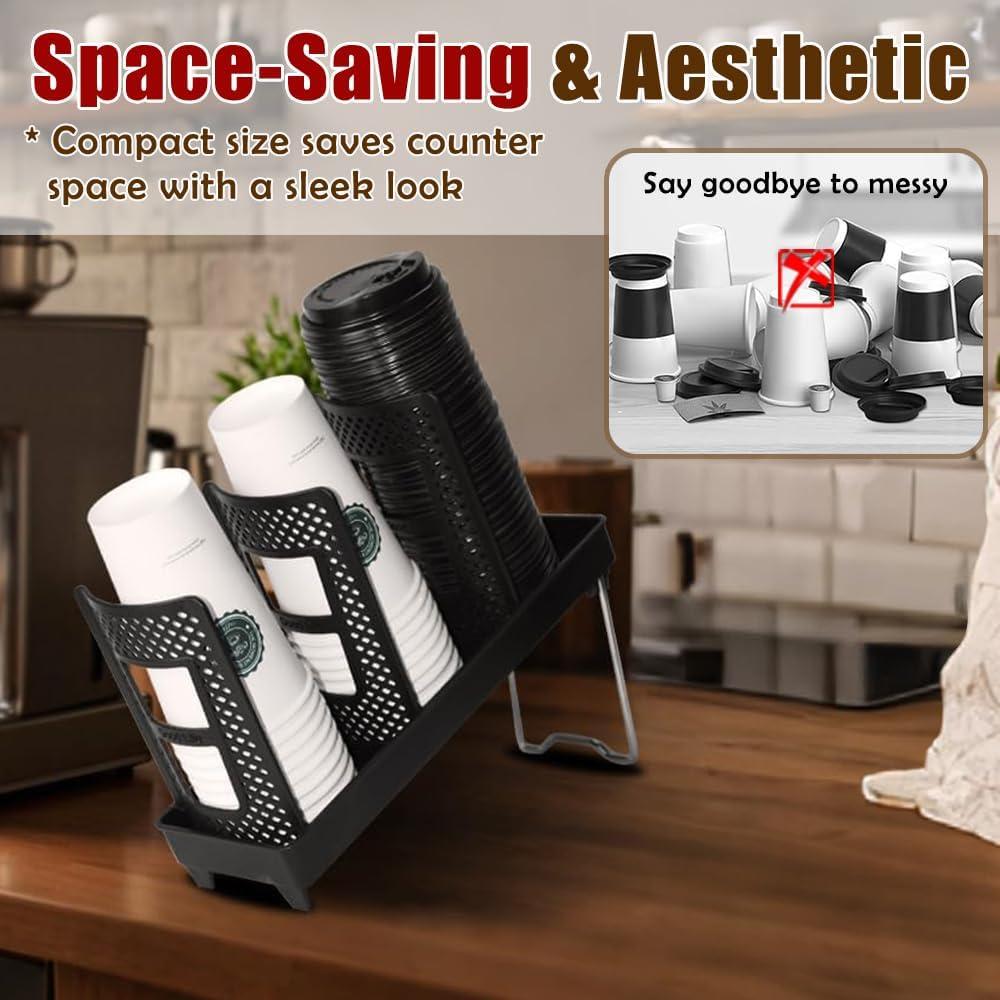 Soporte Organizador de Tazas Kruysozz - Negro, 6 Compartimentos