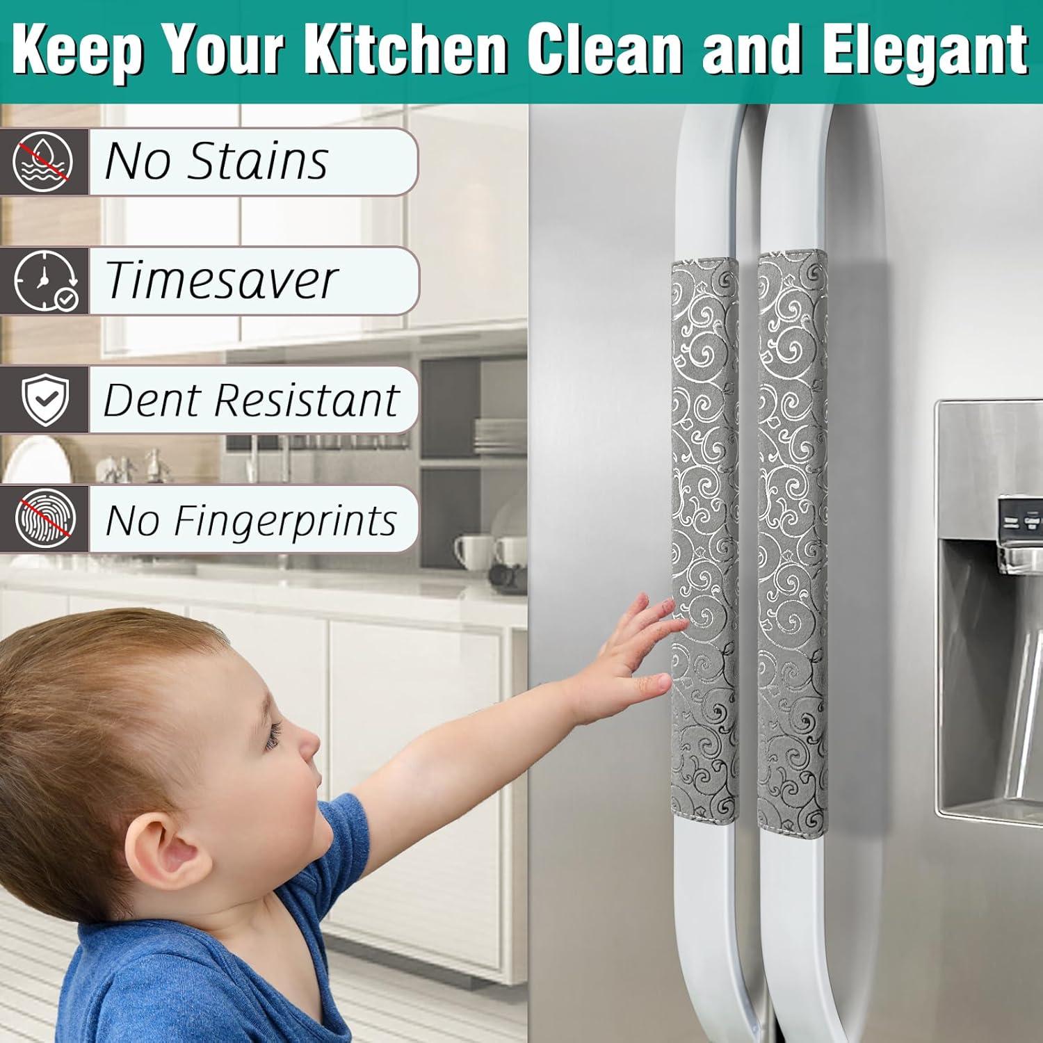 Cubiertas para Manijas de Refrigerador Luludamier - Juego de 6 Gris