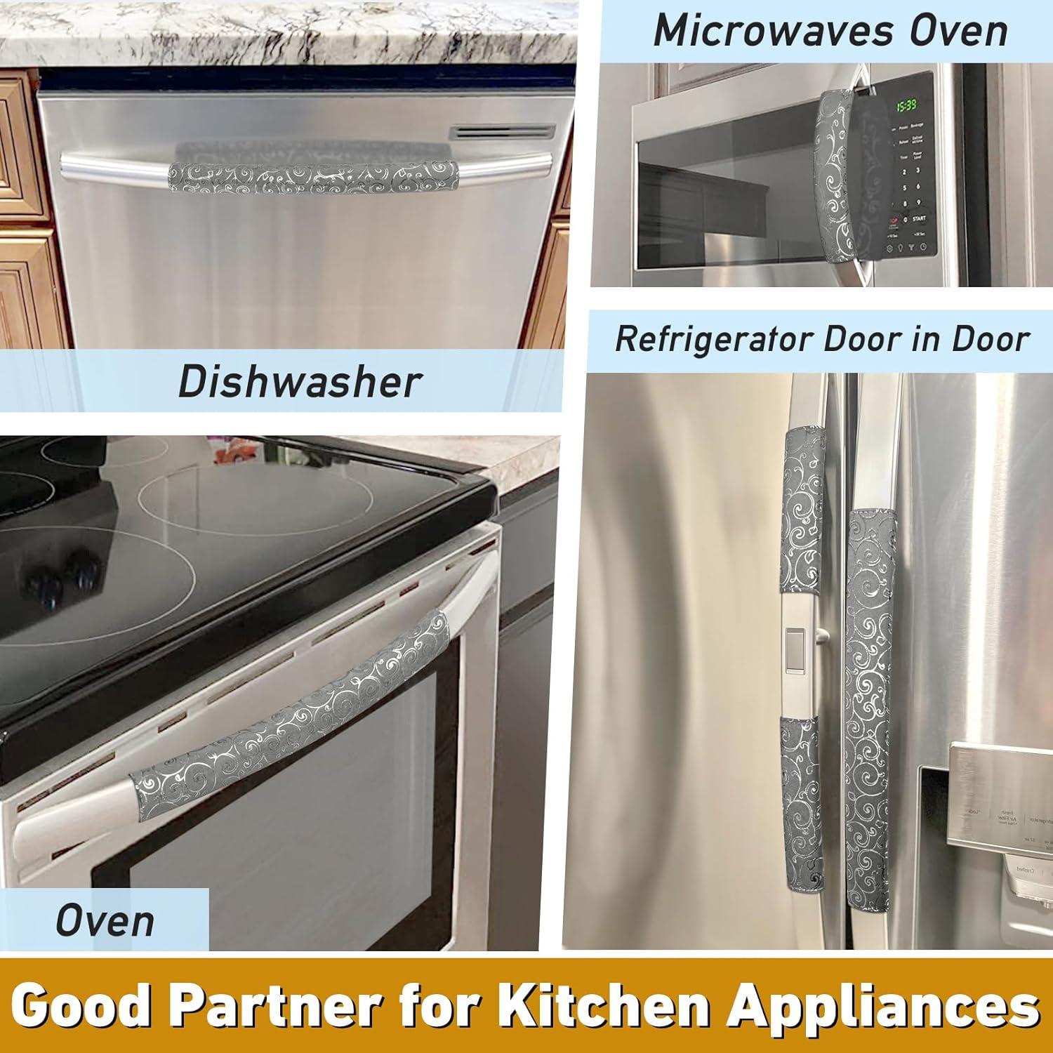 Cubiertas para Manijas de Refrigerador Luludamier - Juego de 6 Gris