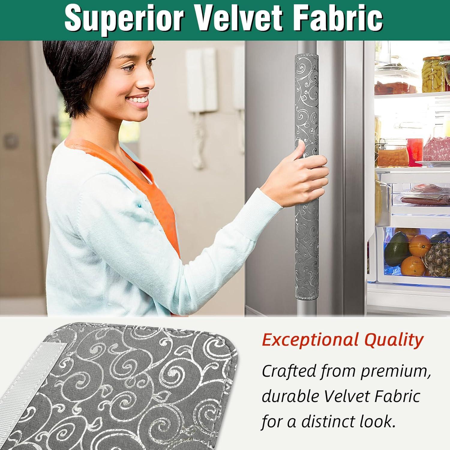 Cubiertas para Manijas de Refrigerador Luludamier - Juego de 6 Gris