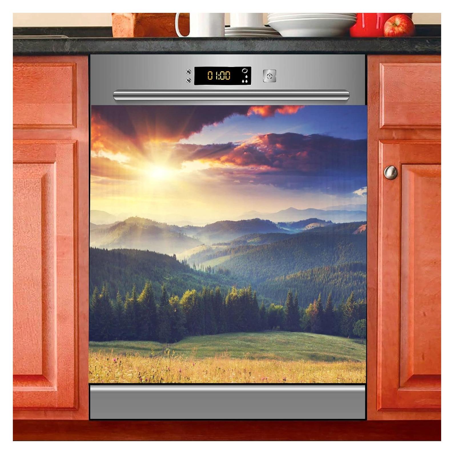 Cubierta Magnética para Lavavajillas BOENLE 58.42x66.04 cm Montañas