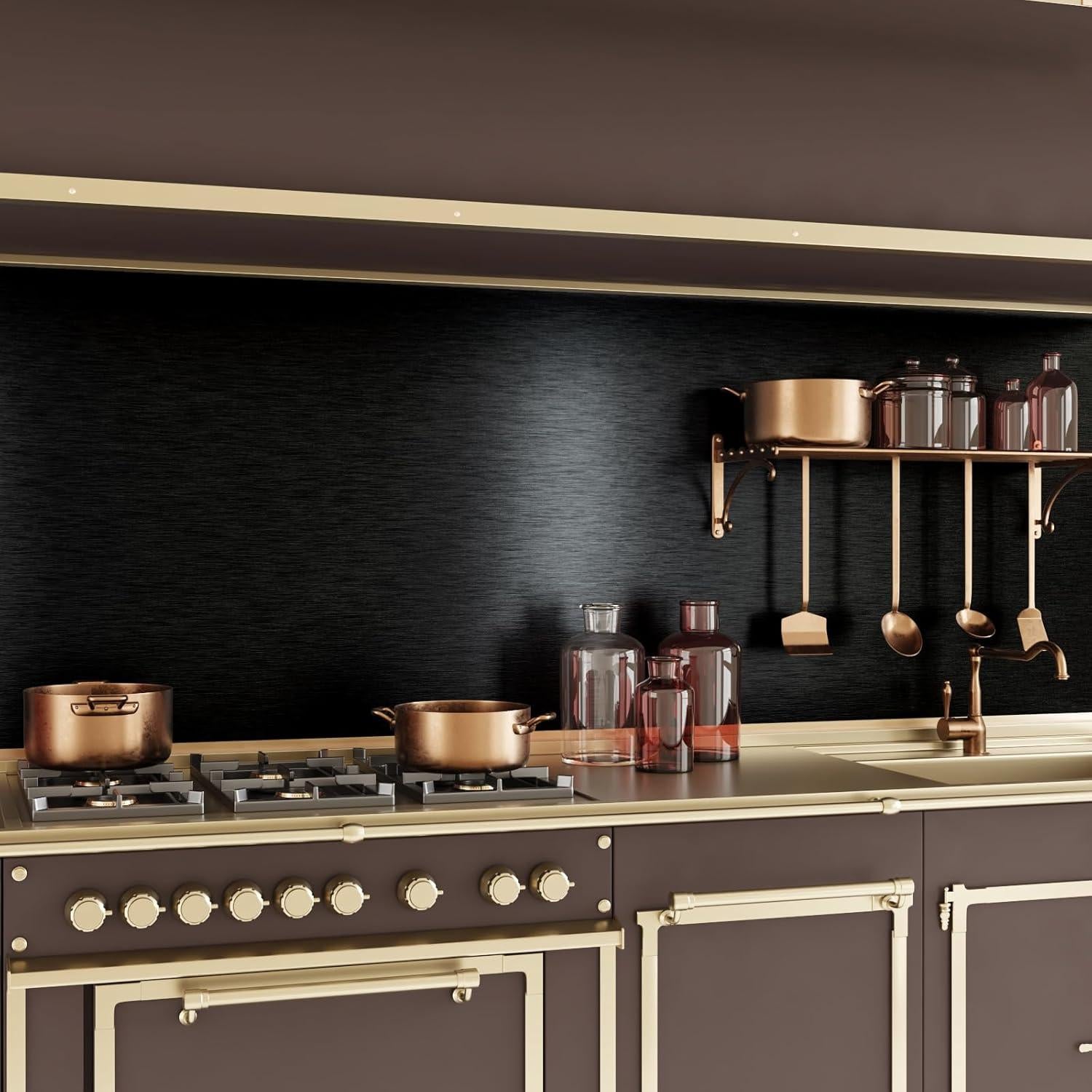 Papel Contacto Autoadhesivo CRE8TIVE Negro Cepillado 12x9m