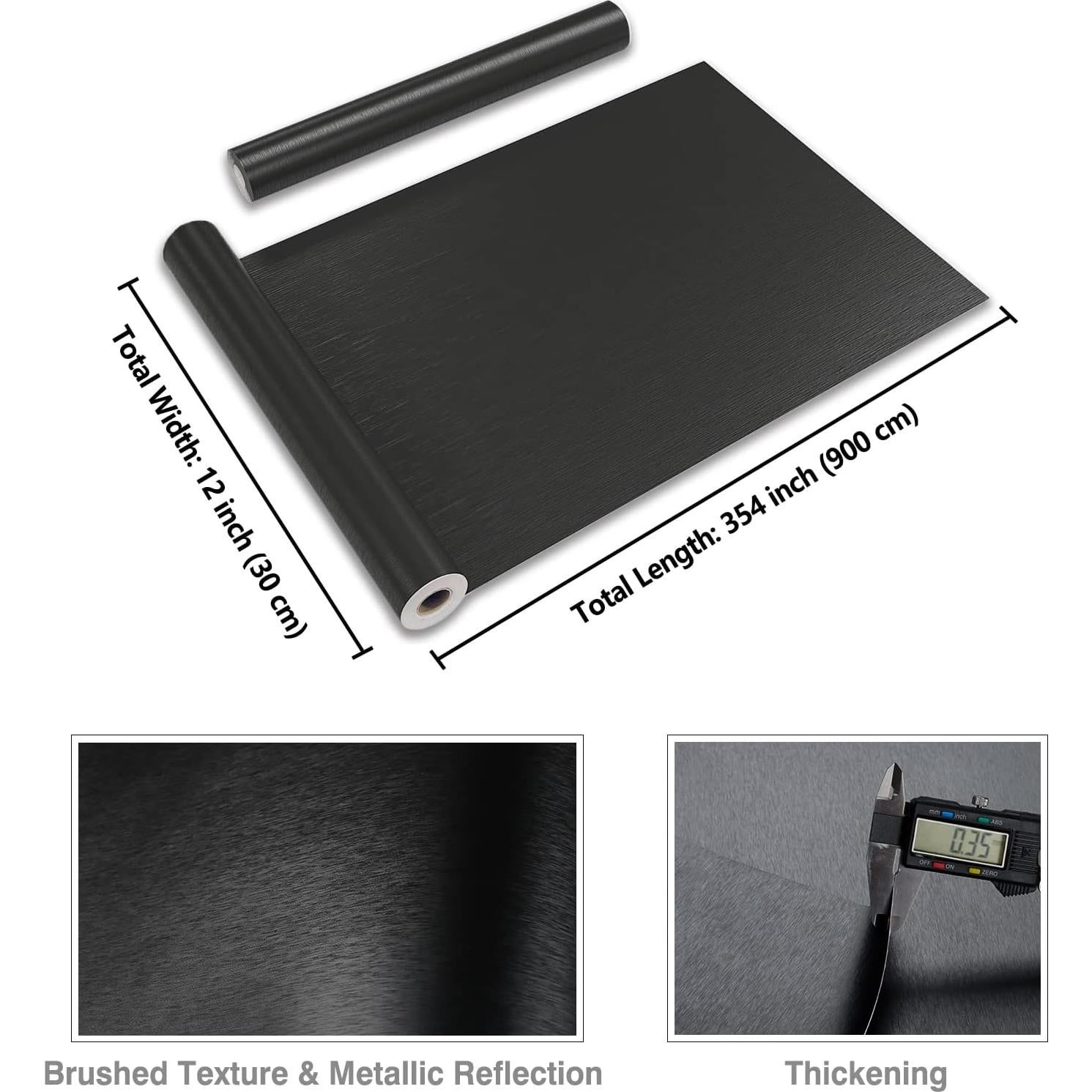 Papel Contacto Autoadhesivo CRE8TIVE Negro Cepillado 12x9m