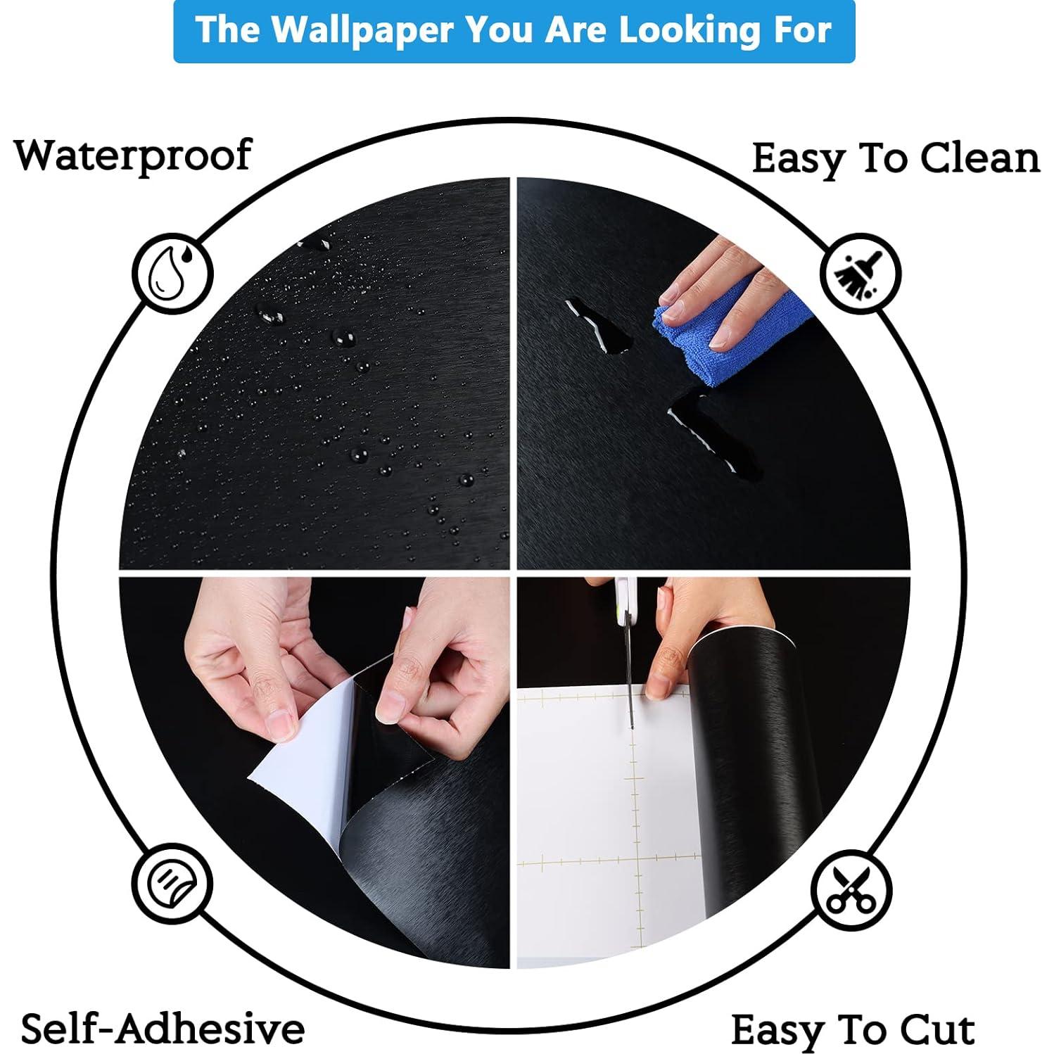 Papel Contacto Autoadhesivo CRE8TIVE Negro Cepillado 12x9m