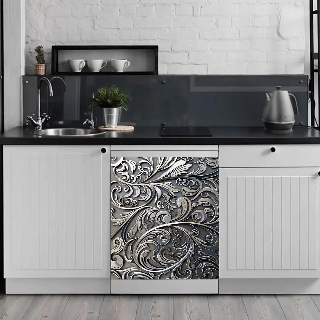 Cubierta Magnética para Lavavajillas Genérico Vides Negras 58.5x66 cm