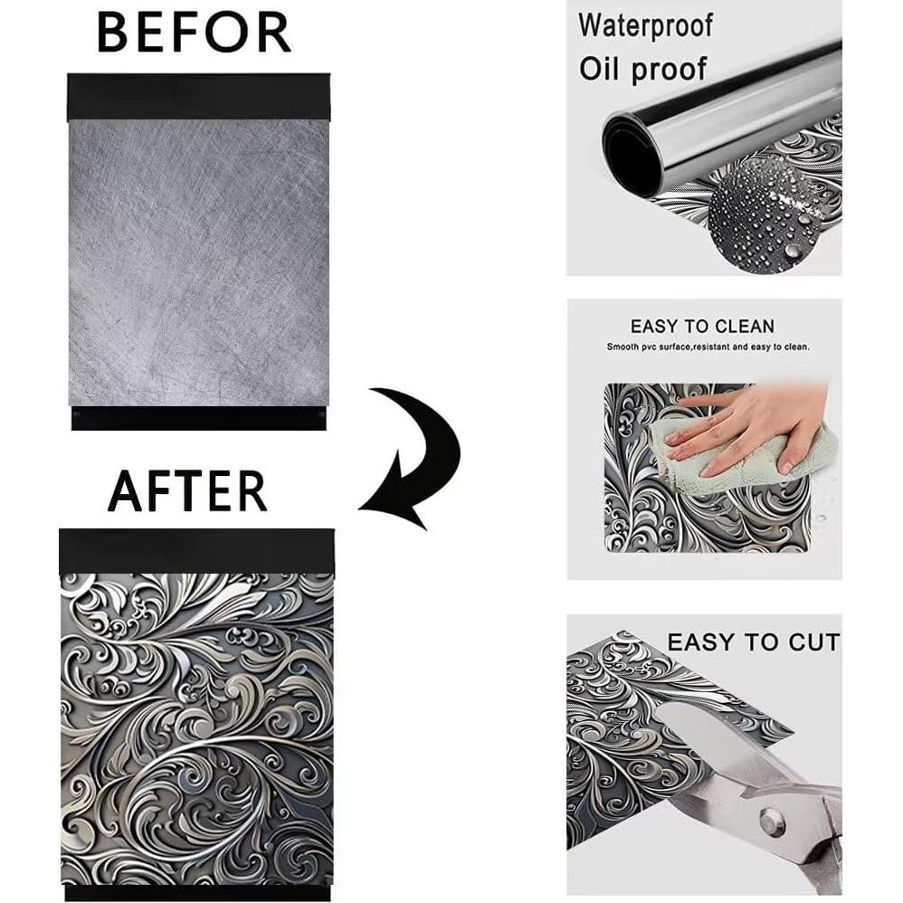 Cubierta Magnética para Lavavajillas Genérico Vides Negras 58.5x66 cm