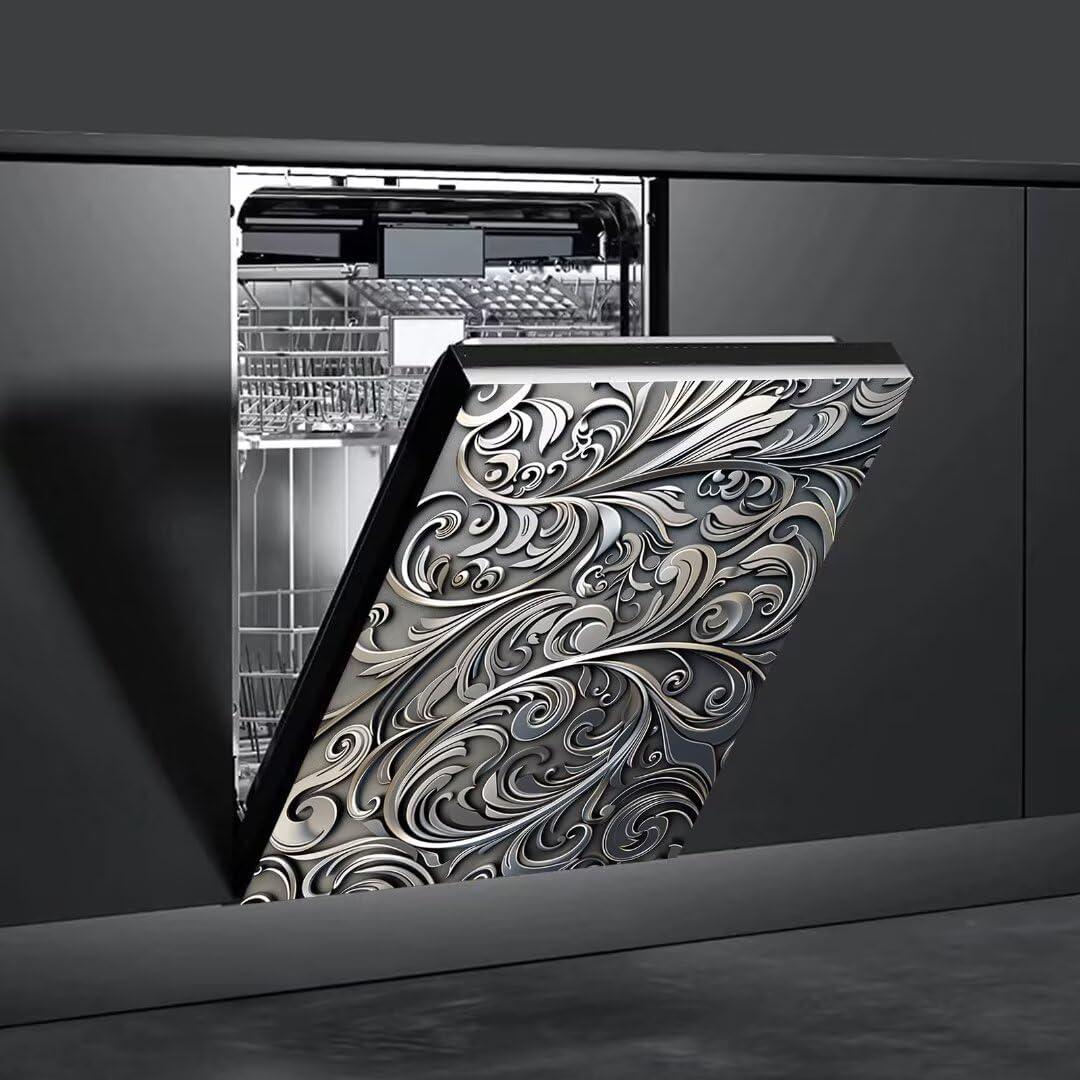 Cubierta Magnética para Lavavajillas Genérico Vides Negras 58.5x66 cm