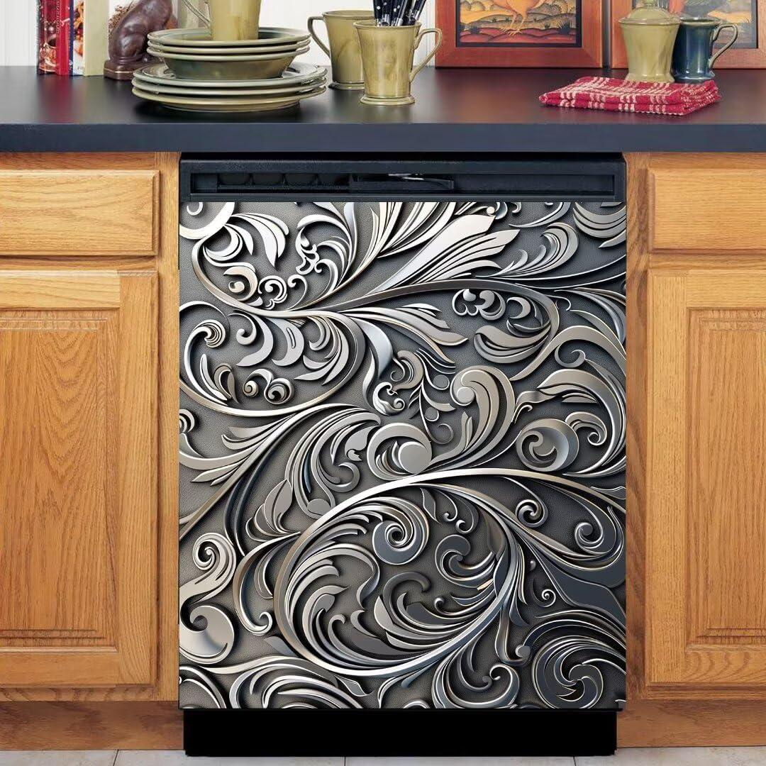 Cubierta Magnética para Lavavajillas Genérico Vides Negras 58.5x66 cm