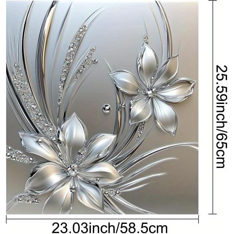 Cubierta Magnética de Lavavajillas BlissYard Floral Plateada 65x58cm