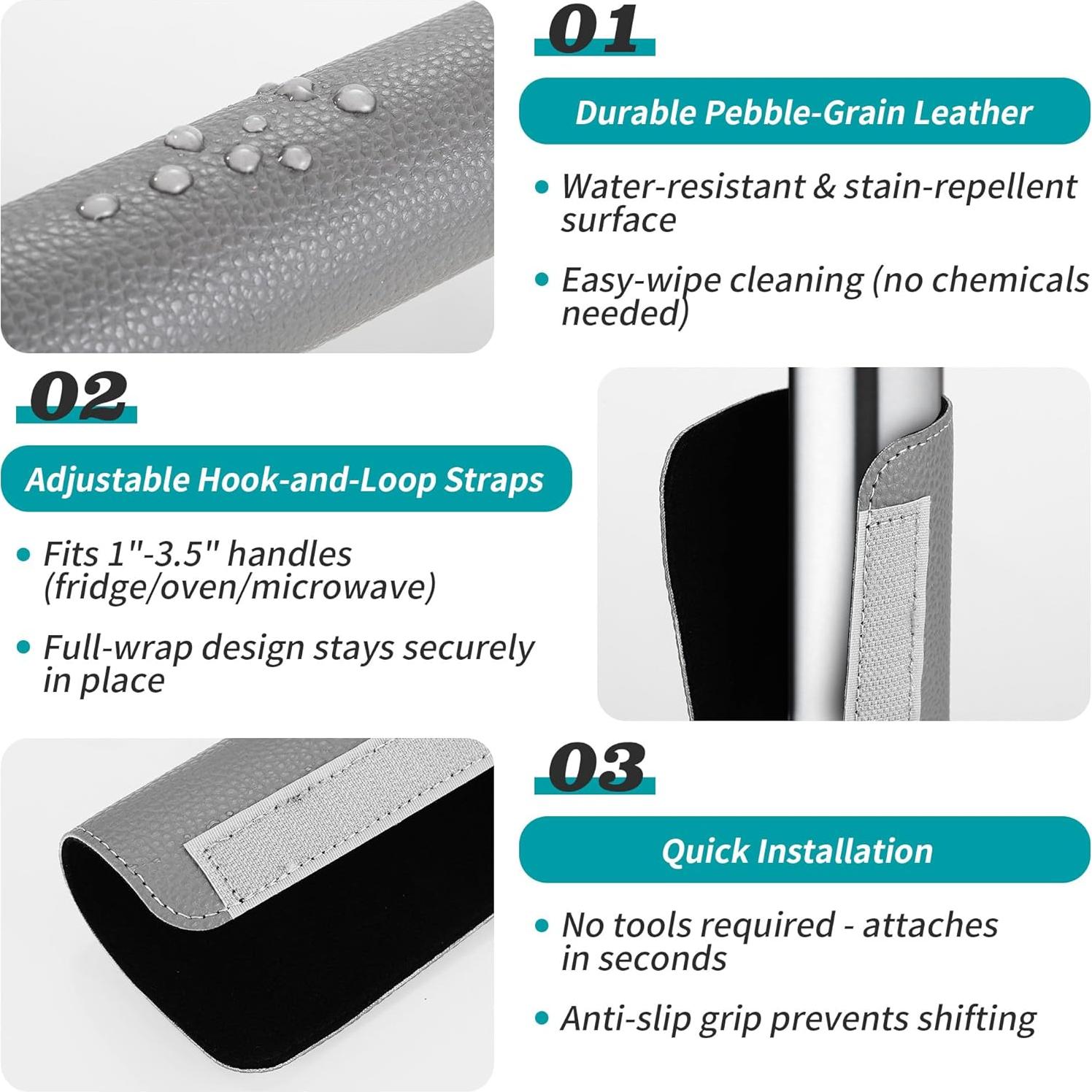 Cubiertas de Manijas de Refrigerador Hypermotion 6-Pack Gris