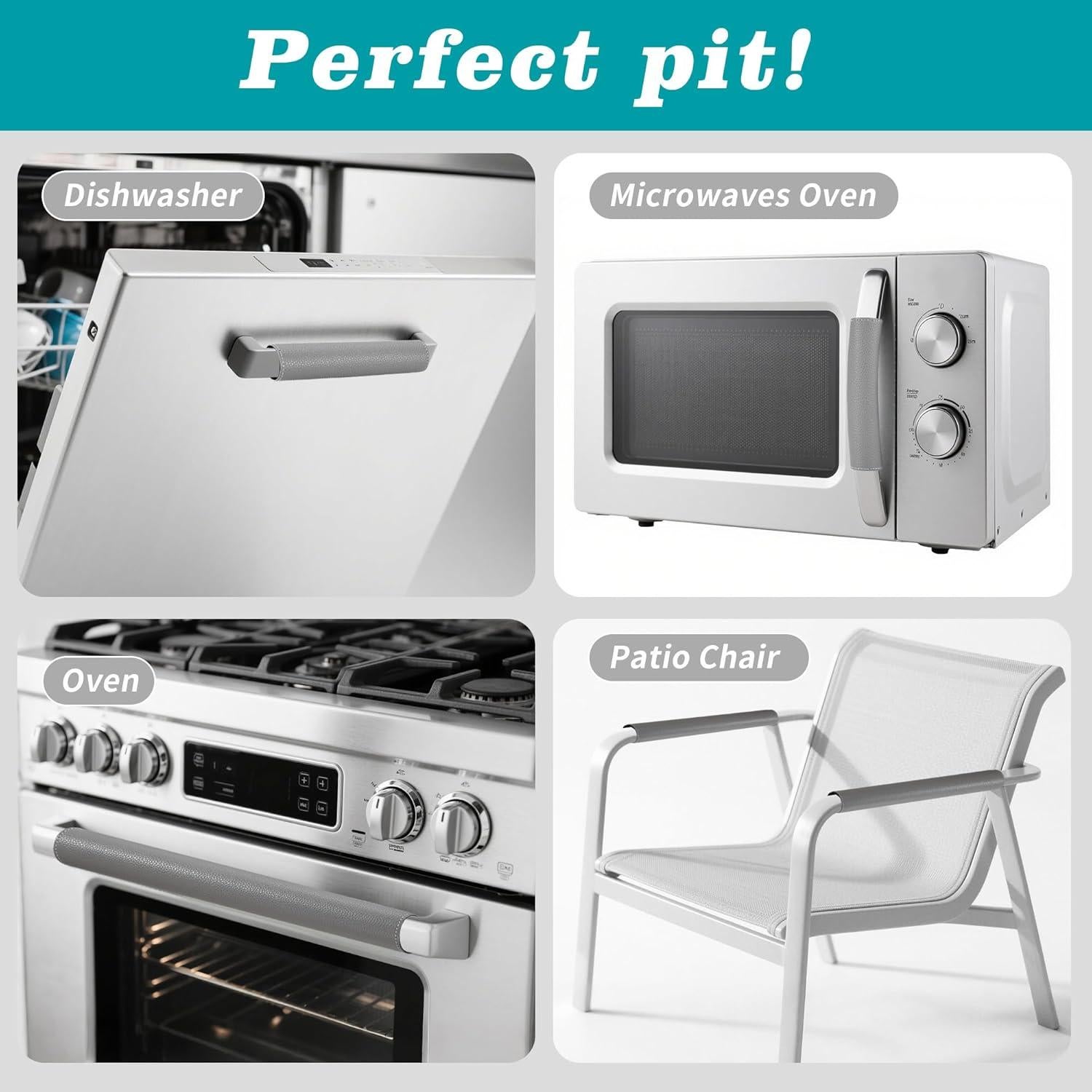 Cubiertas de Manijas de Refrigerador Hypermotion 6-Pack Gris