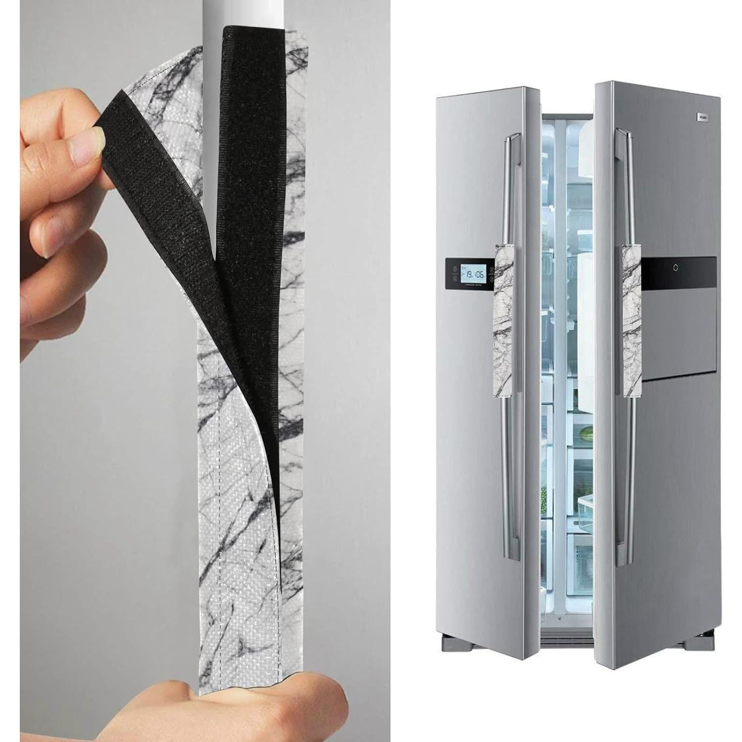 Conjunto de 2 fundas para manijas de refrigerador AUUXVA mármol