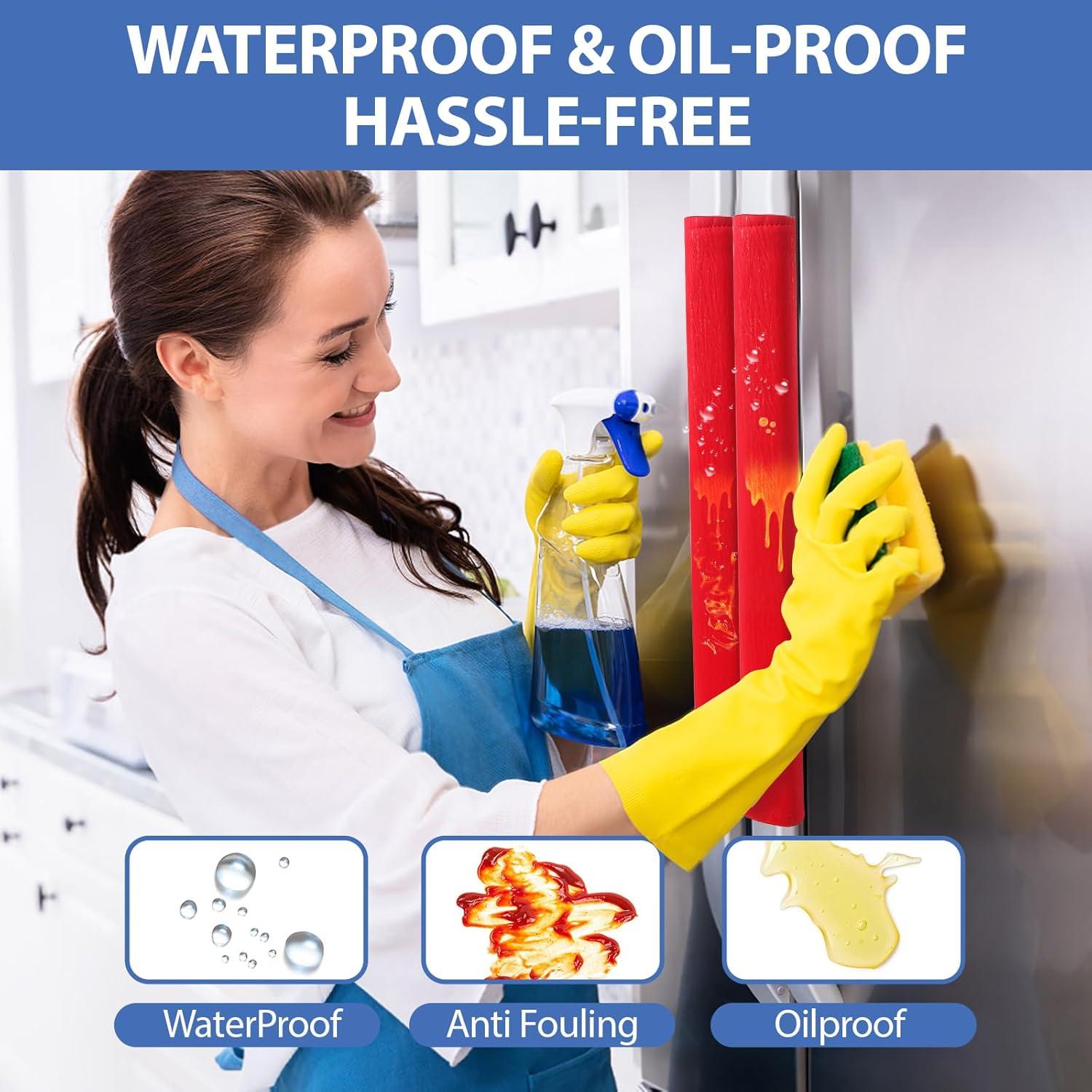 Cubiertas para Manijas de Refrigerador OUGAR8 - Impermeables, 2 Piezas 40x10 cm