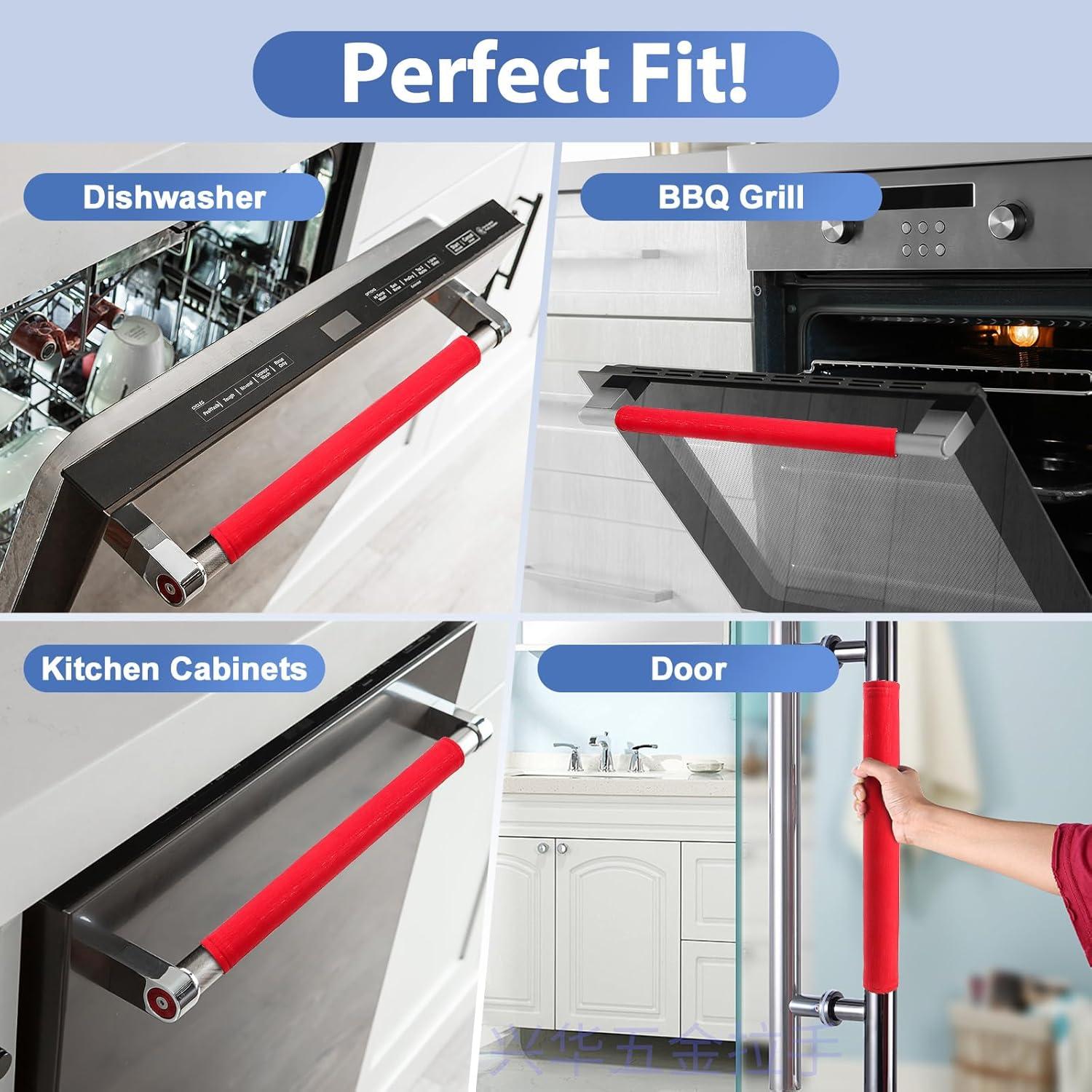 Cubiertas para Manijas de Refrigerador OUGAR8 - Impermeables, 2 Piezas 40x10 cm