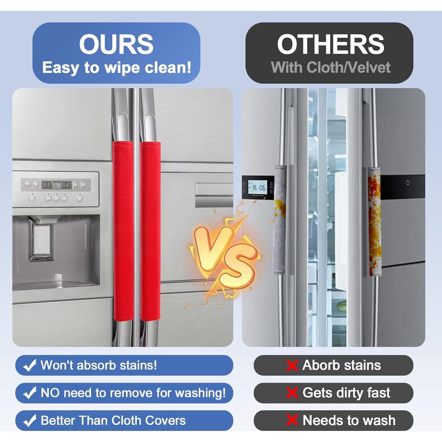 Cubiertas para Manijas de Refrigerador OUGAR8 - Impermeables, 2 Piezas 40x10 cm