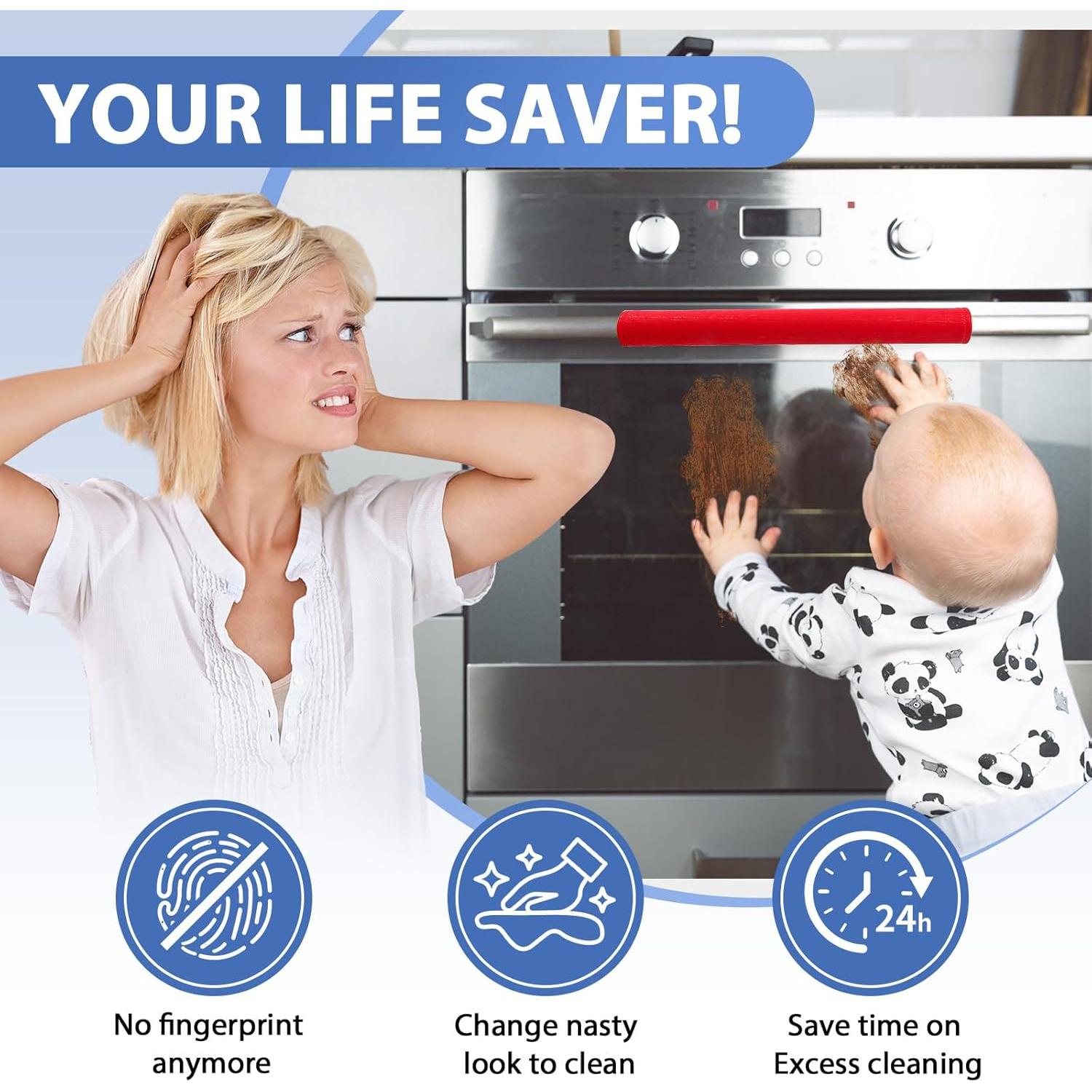 Cubiertas para Manijas de Refrigerador OUGAR8 - Impermeables, 2 Piezas 40x10 cm