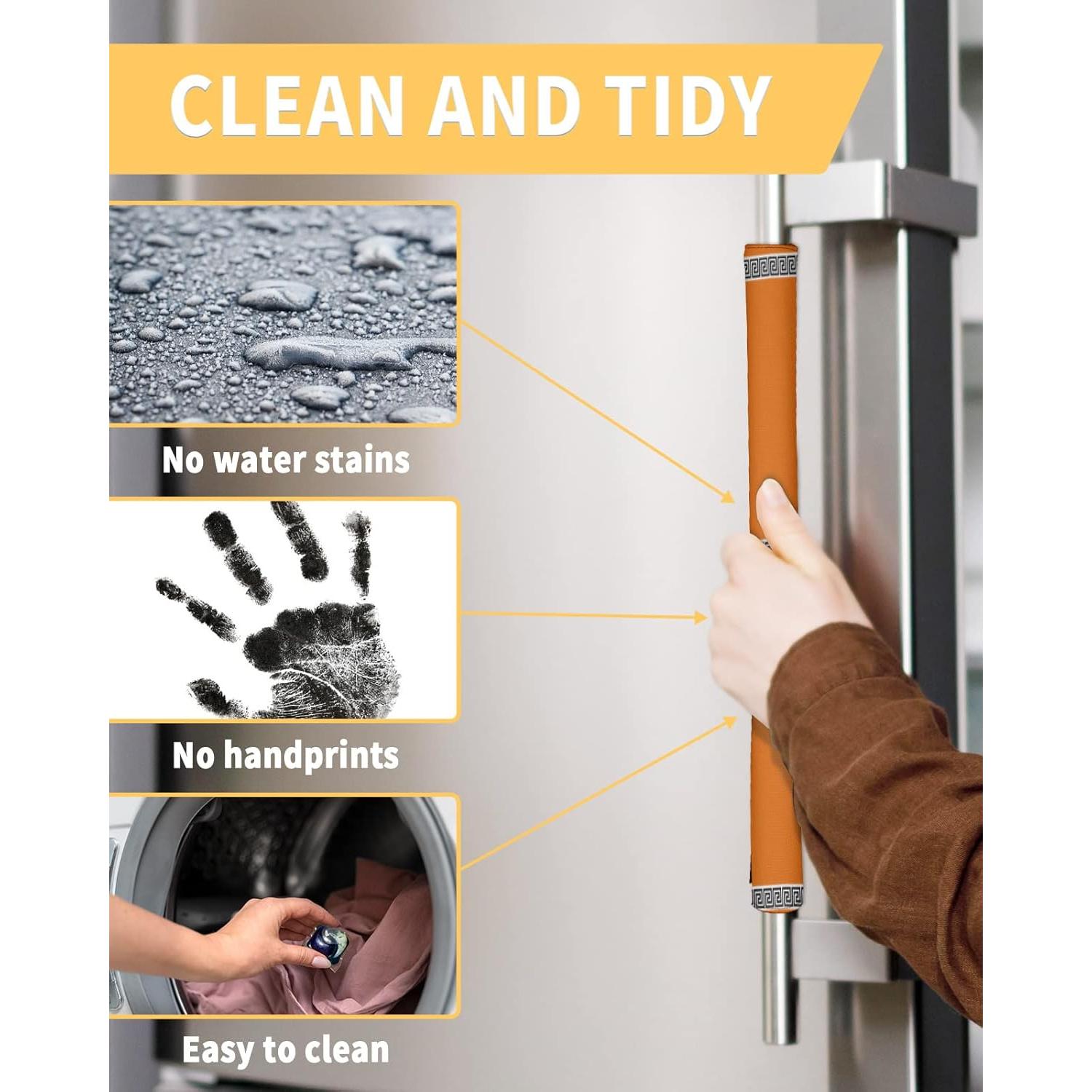 Cubiertas de Manijas de Refrigerador LBCASA Juego de 2 Naranja