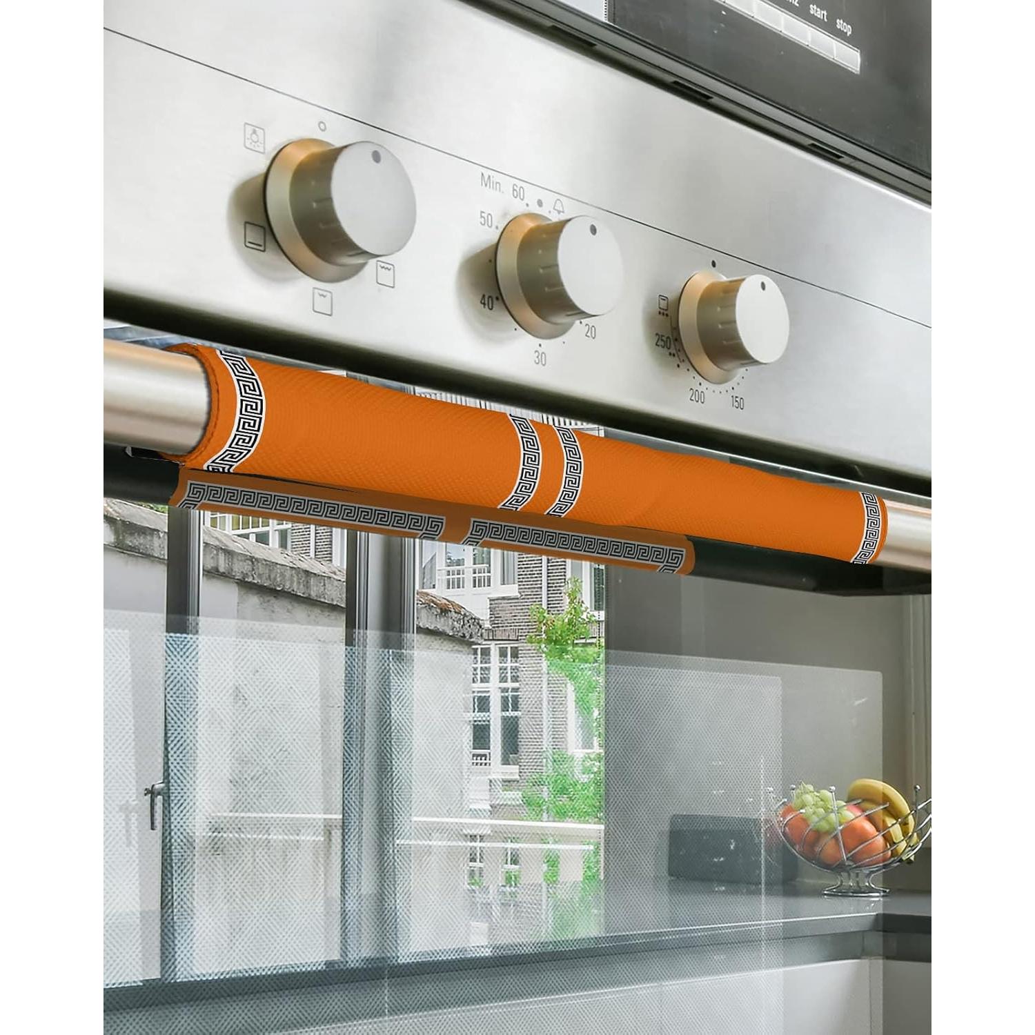 Cubiertas de Manijas de Refrigerador LBCASA Juego de 2 Naranja