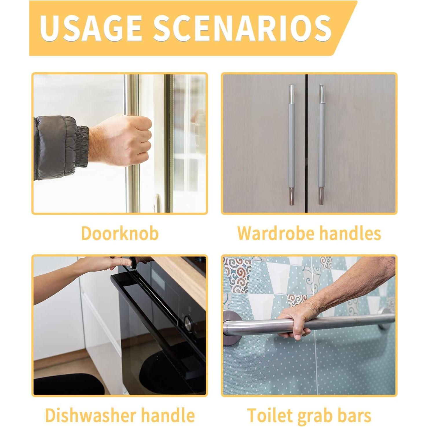 Cubiertas de Manijas de Refrigerador LBCASA Juego de 2 Naranja