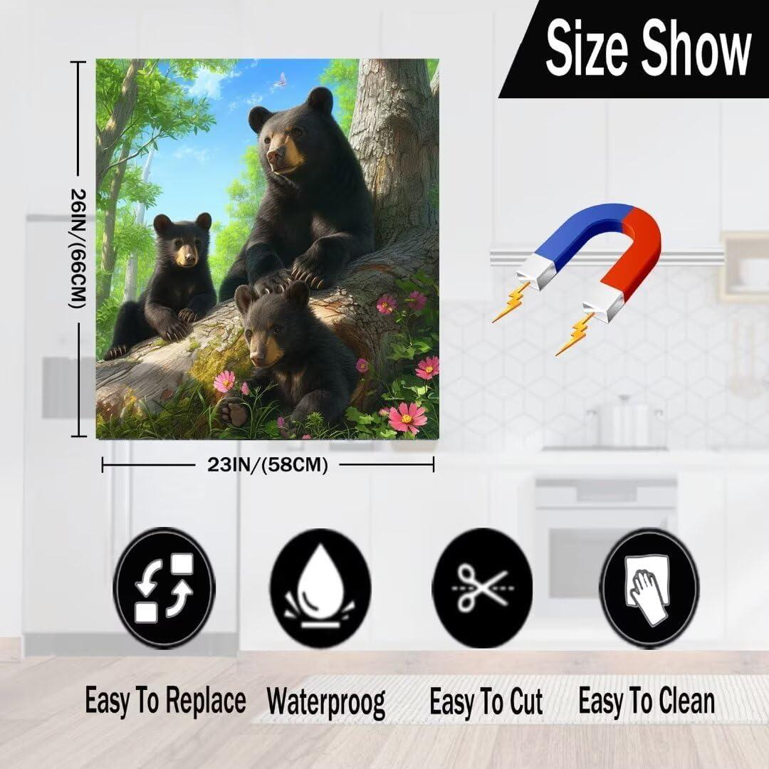 Cubierta Magnética para Lavavajillas MLGB Osos Negros 58.5x66 cm