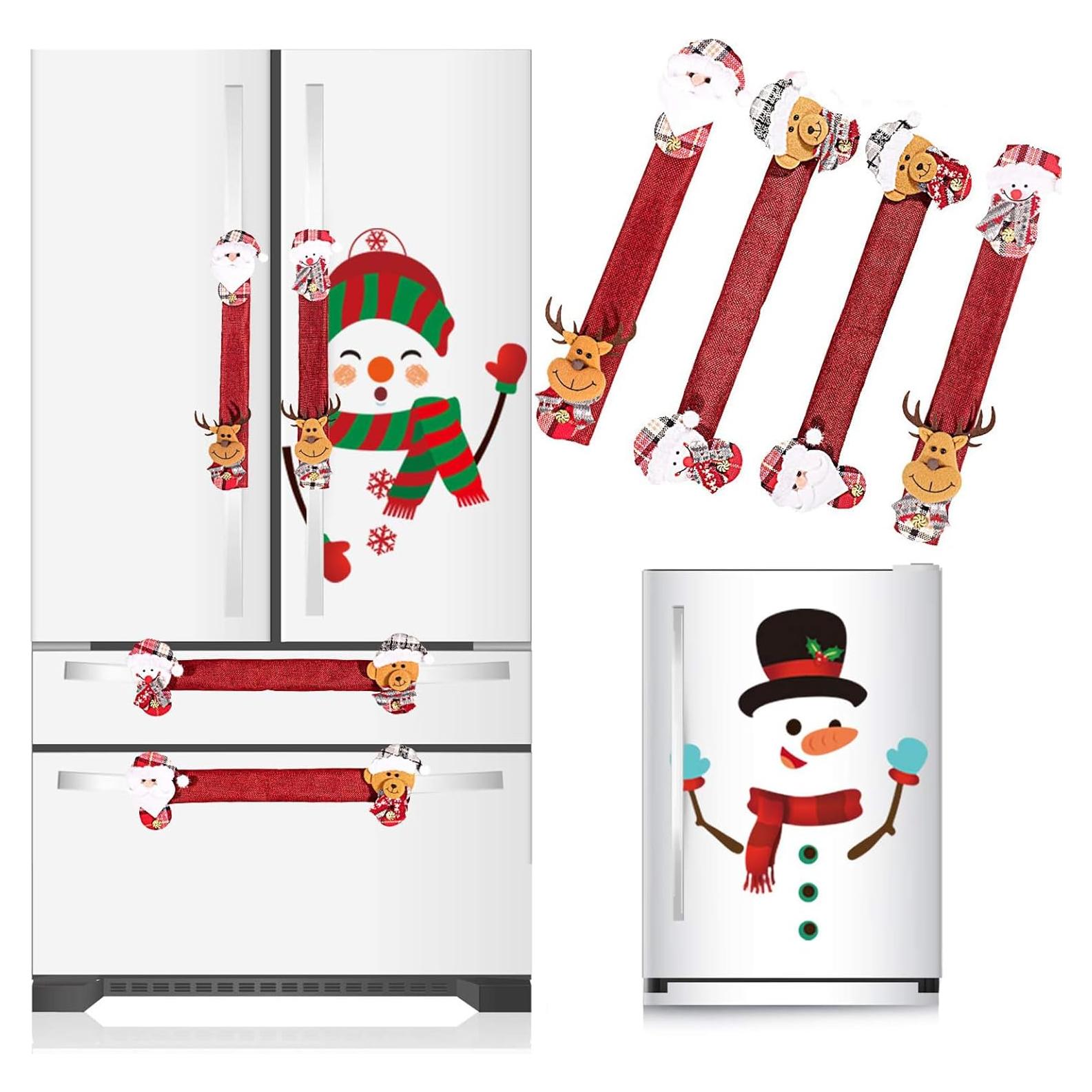 Cubiertas de Manijas de Refrigerador Navidad Whaline 4 Pzas