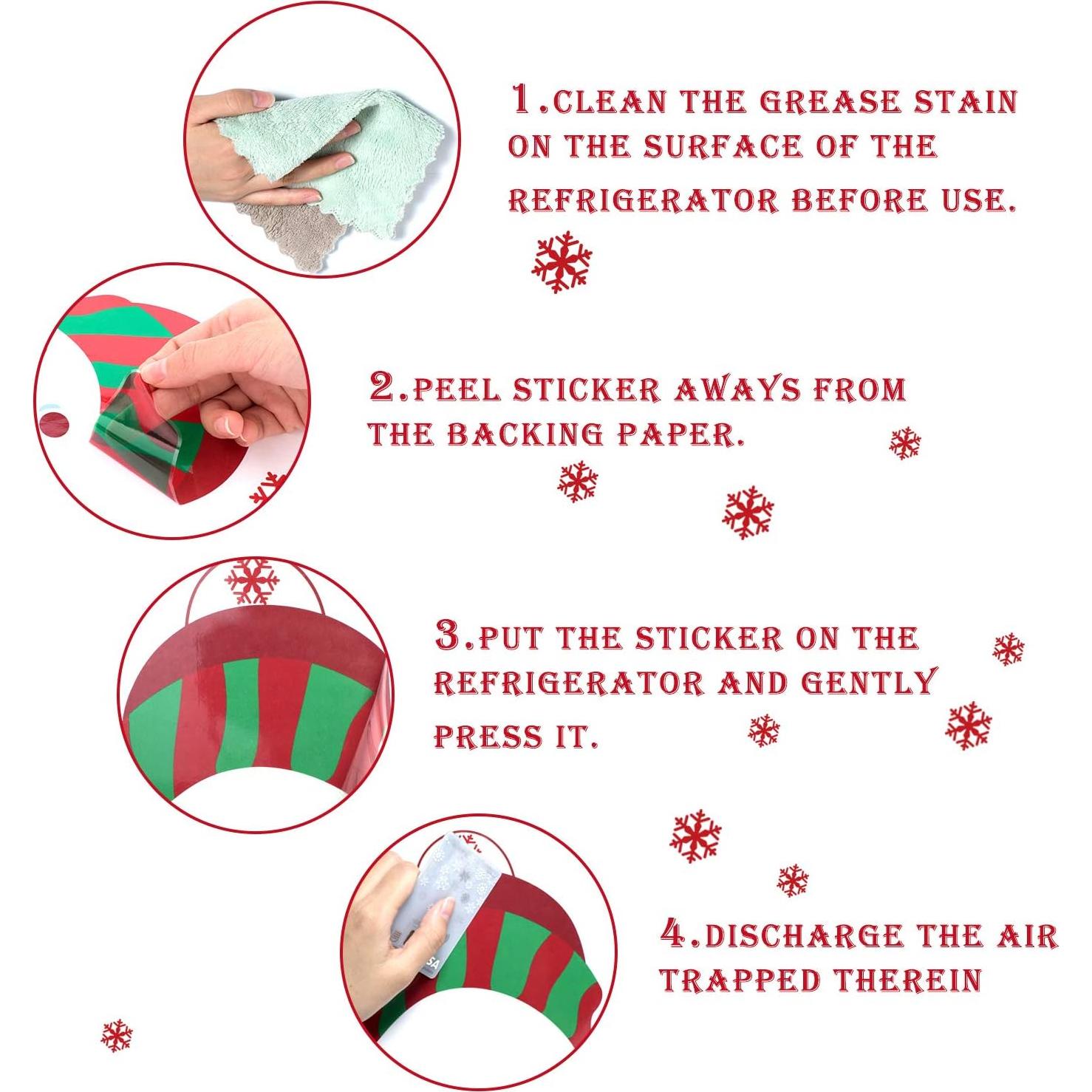 Cubiertas de Manijas de Refrigerador Navidad Whaline 4 Pzas