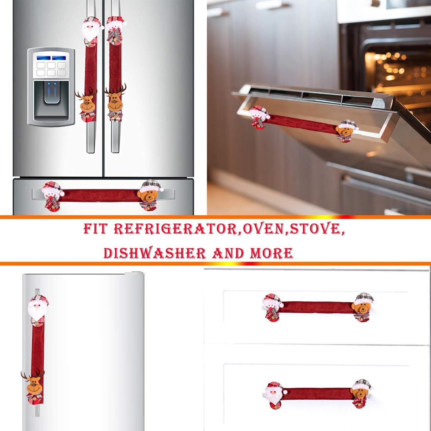 Cubiertas de Manijas de Refrigerador Navidad Whaline 4 Pzas