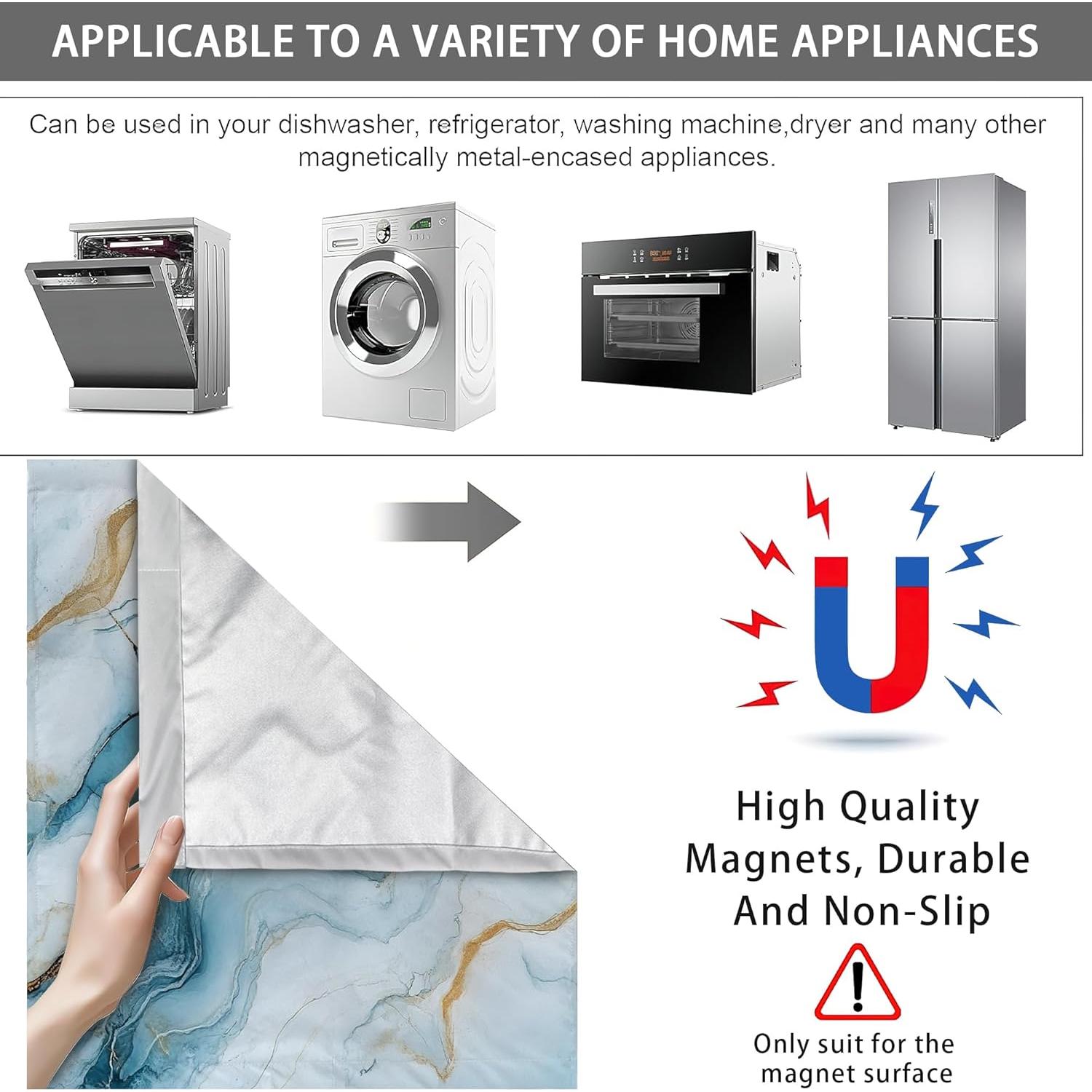 Cubierta Magnética WATMEBIS para Lavavajillas 58.4x66 cm Mármol Azul Dorado