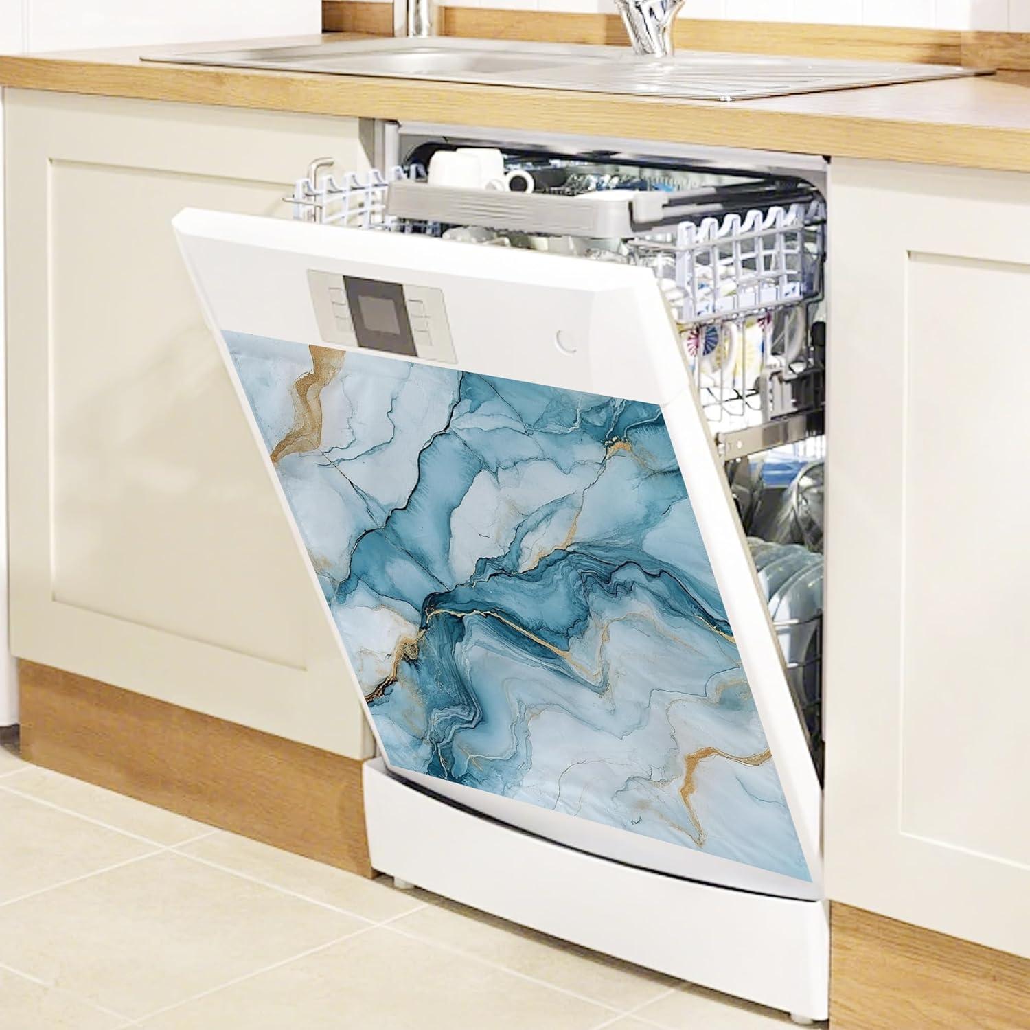 Cubierta Magnética WATMEBIS para Lavavajillas 58.4x66 cm Mármol Azul Dorado
