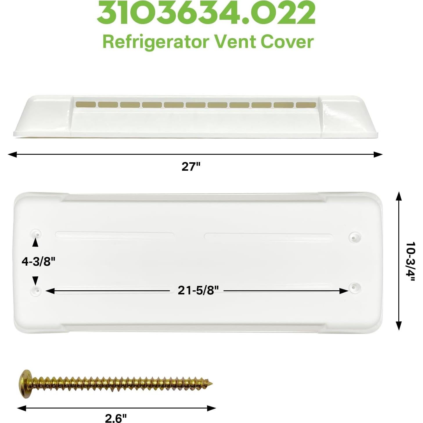 Tapa de Ventilación de Refrigerador RV Sthovd Blanca 68.58 cm