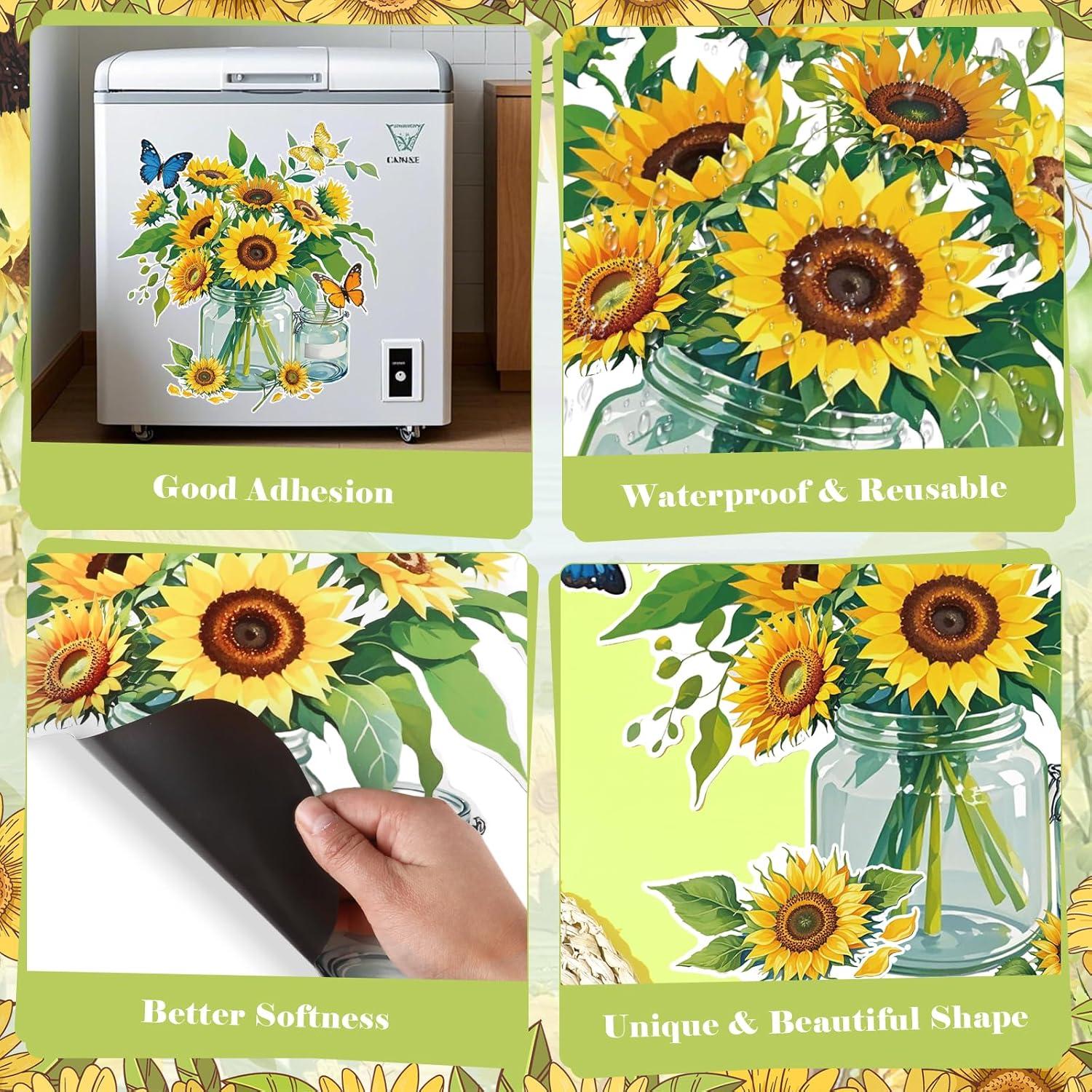 6 Piezas Cubiertas Magnéticas para Lavavajillas Yomaiha Girasol