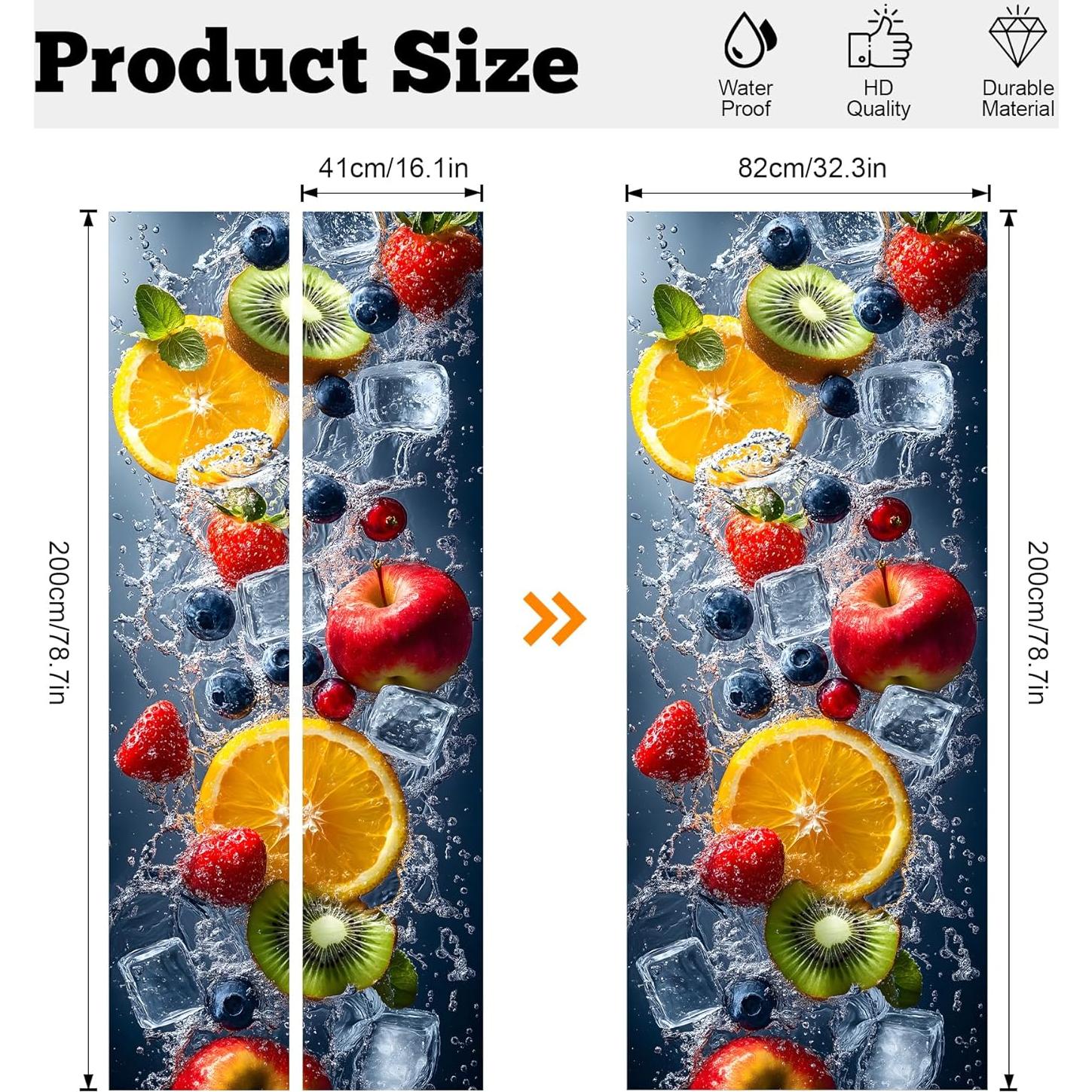 Juego de Calcomanías de Vinilo AOHMPT para Refrigerador 81.8x199.4 cm