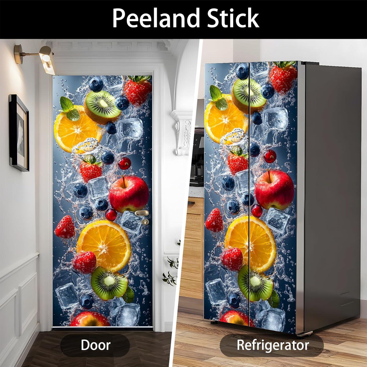 Juego de Calcomanías de Vinilo AOHMPT para Refrigerador 81.8x199.4 cm